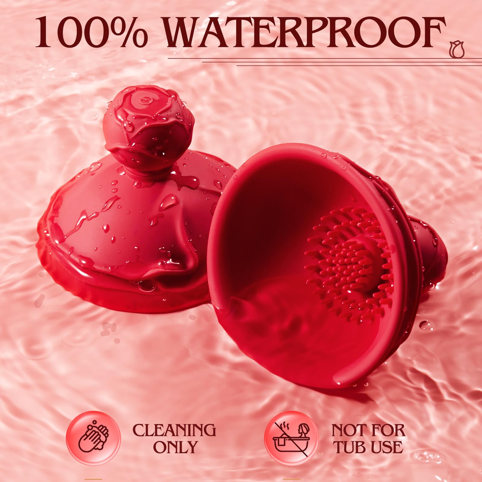 Rechargeable Wireless Nipple Clamps with 10 Powerful Rotation Modes - Rose Sucking Stimulator Sex Toy for Women & Couples, Adult Pleasure Toys for Sensual Play & Intimate Moments (Red) - Perfect for Bedroom Fun, Couples Bonding & Spicing Up Your Love Life