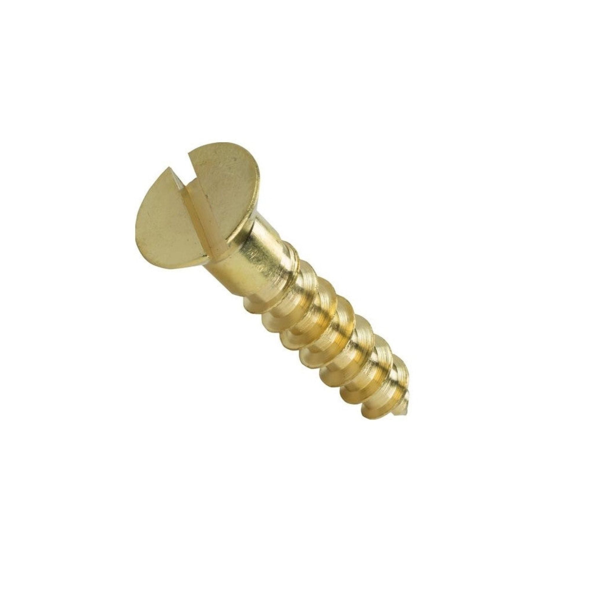 #3 Wood Screw Slotted Flat Head Brass - Solid Brass Construction for Furniture, Cabinets & Woodworking Projects (Pack of 100)
