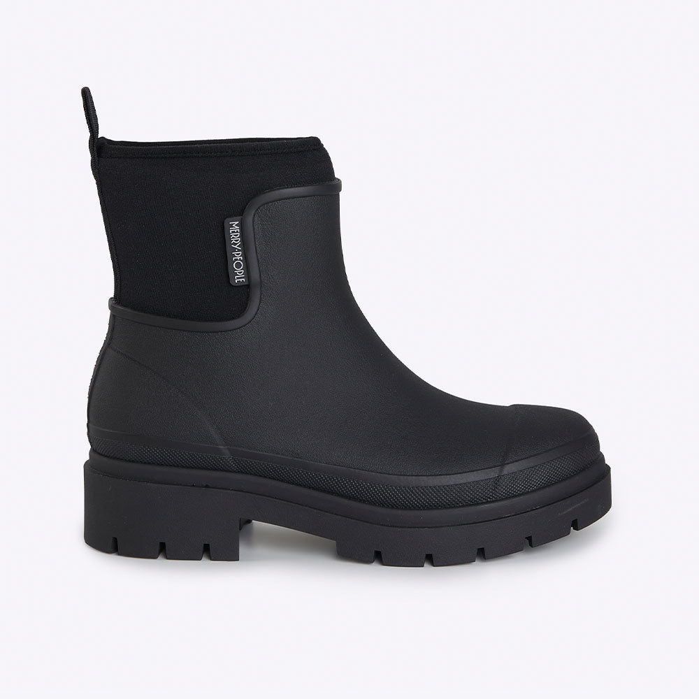 Merry People Tully Rain Boots for Women - Waterproof Black Rubber Boots for Walking, Hiking & Outdoor Adventures