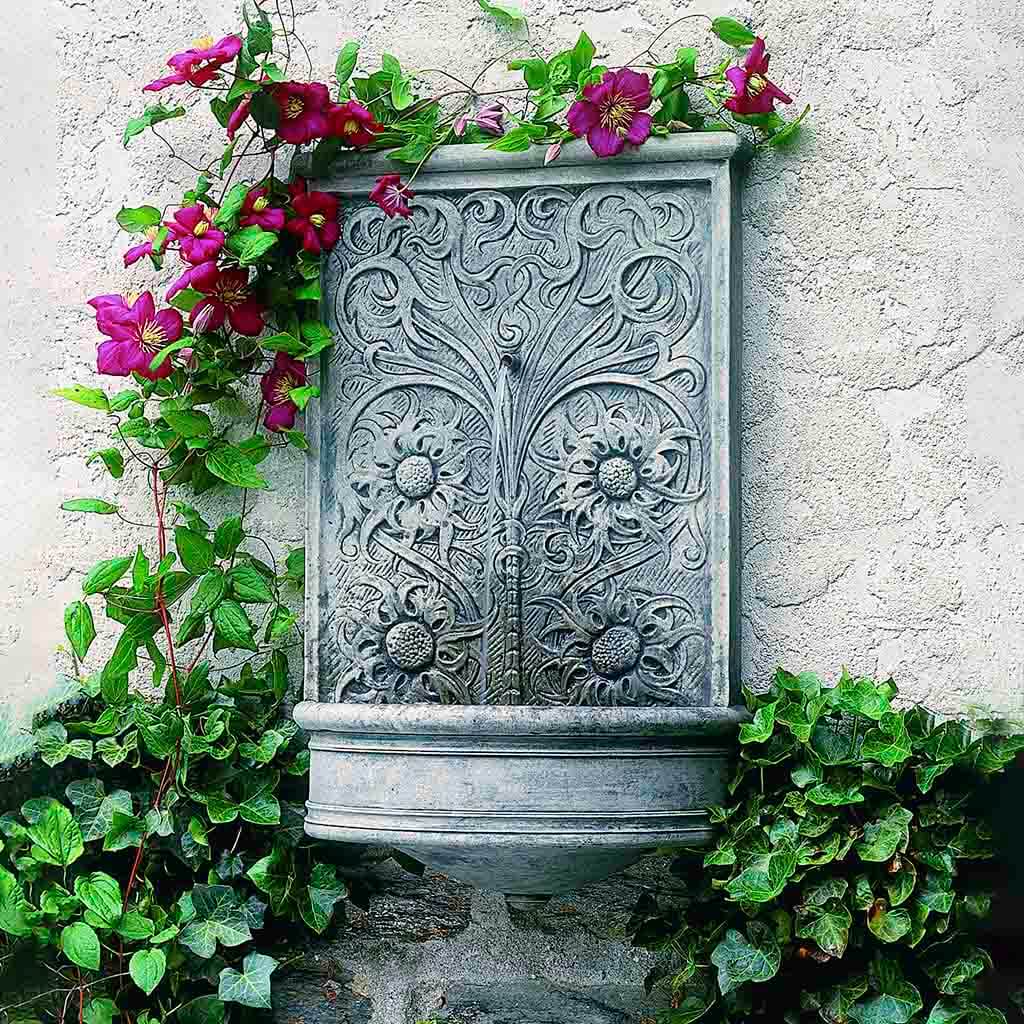 Campania International Sussex Wall Fountain - Outdoor Garden Water Feature for Patio, Yard, and Landscape Decor