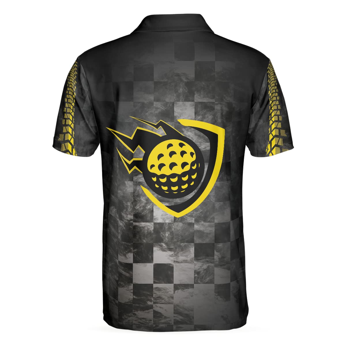 HYPERFAVOR Men's Golf Polo Shirts - Breathable Short Sleeve Performance Shirt with Yellow Pattern - Perfect for Golf, Casual Wear & Outdoor Activities