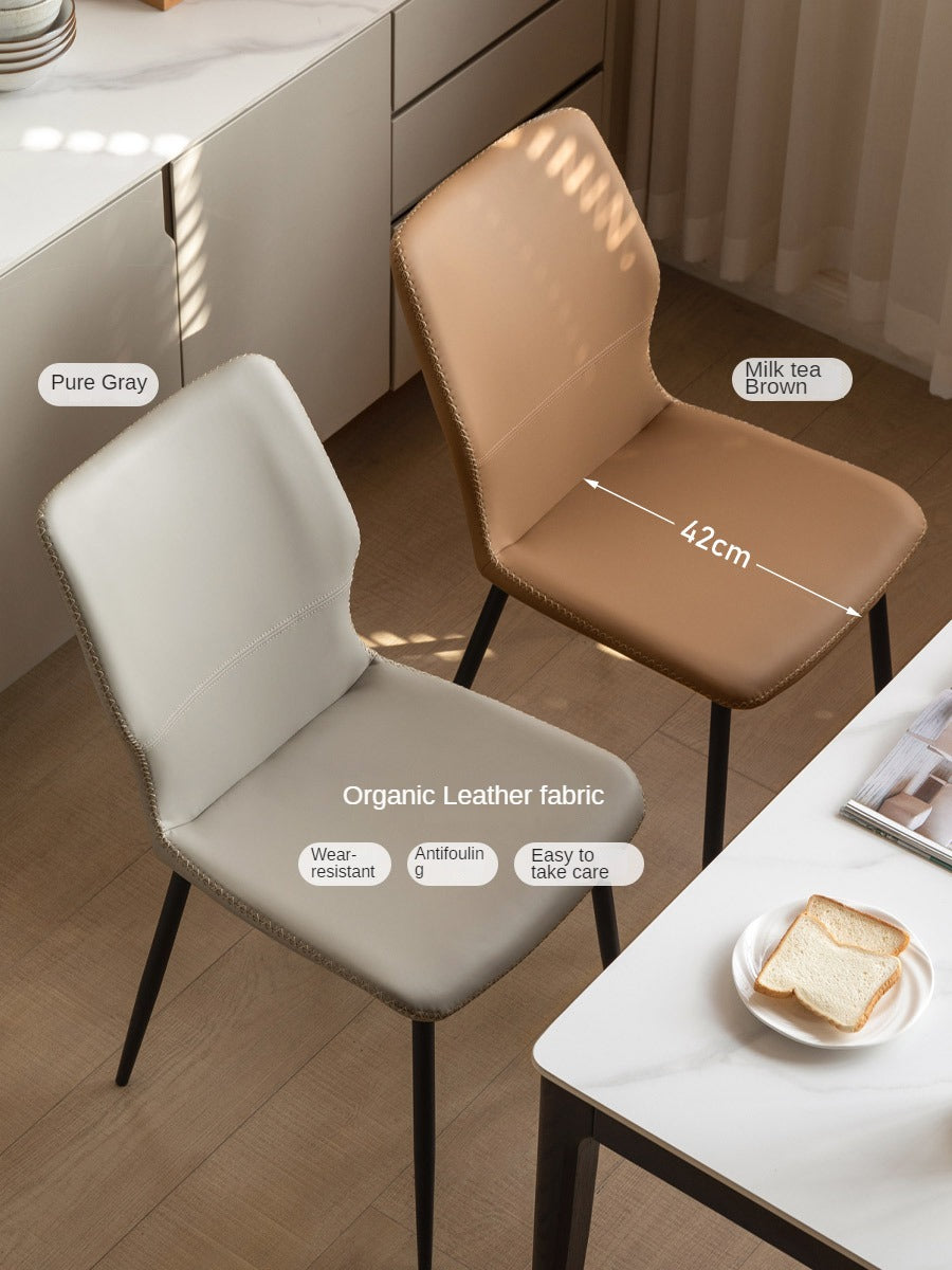 Premium Organic Leather Soft Dining Chairs - Set of 4 for Living Room, Dining Room & Office - Eco-Friendly & Comfortable Seating Furniture