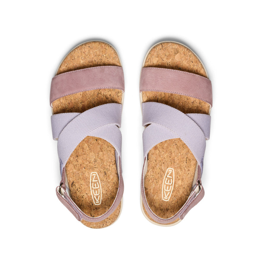 Women's Elle Criss Cross Sandals - Comfortable Summer Slide Shoes in Thistle/Toadstool Colors | Perfect for Beach, Vacation & Casual Outings
