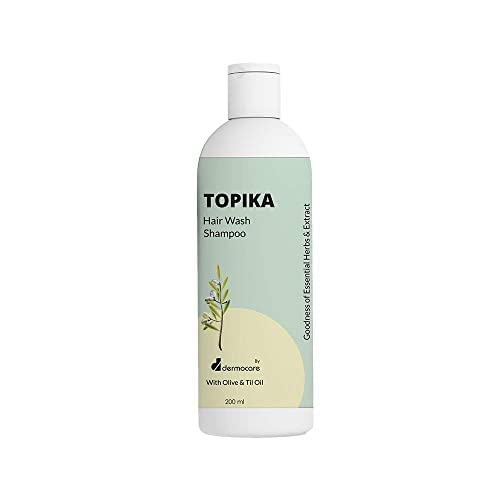 Dermocare Laboratories LLP Topika Hair Wash Shampoo with Olive & Til Oil - 200ml (Pack of 2) | Nourishing & Strengthening for Dry, Damaged Hair | Perfect for Daily Hair Care Routine