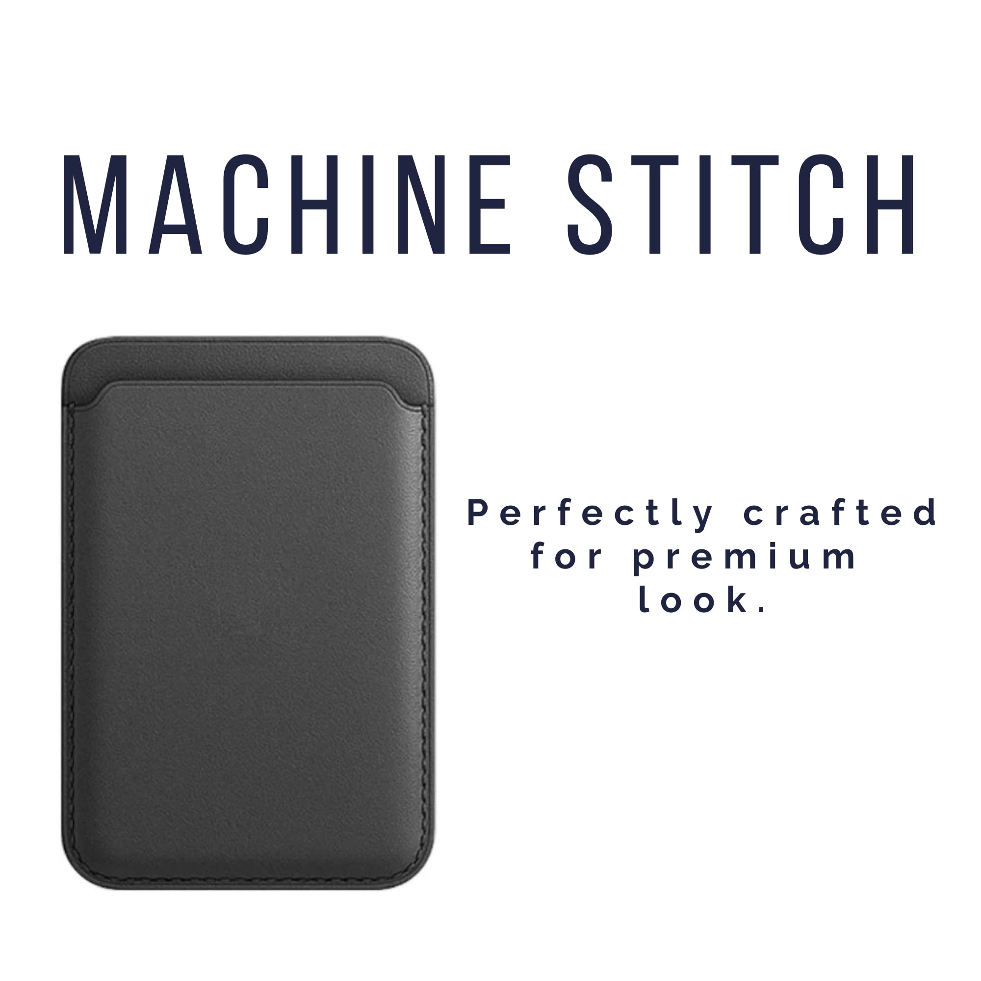 MagIT Magnetic Faux Leather Wallet for iPhone 14/13/12 Series - Slim RFID Blocking Card Holder with MagSafe Compatibility - Perfect for Everyday Use, Travel & Contactless Payments (Black)