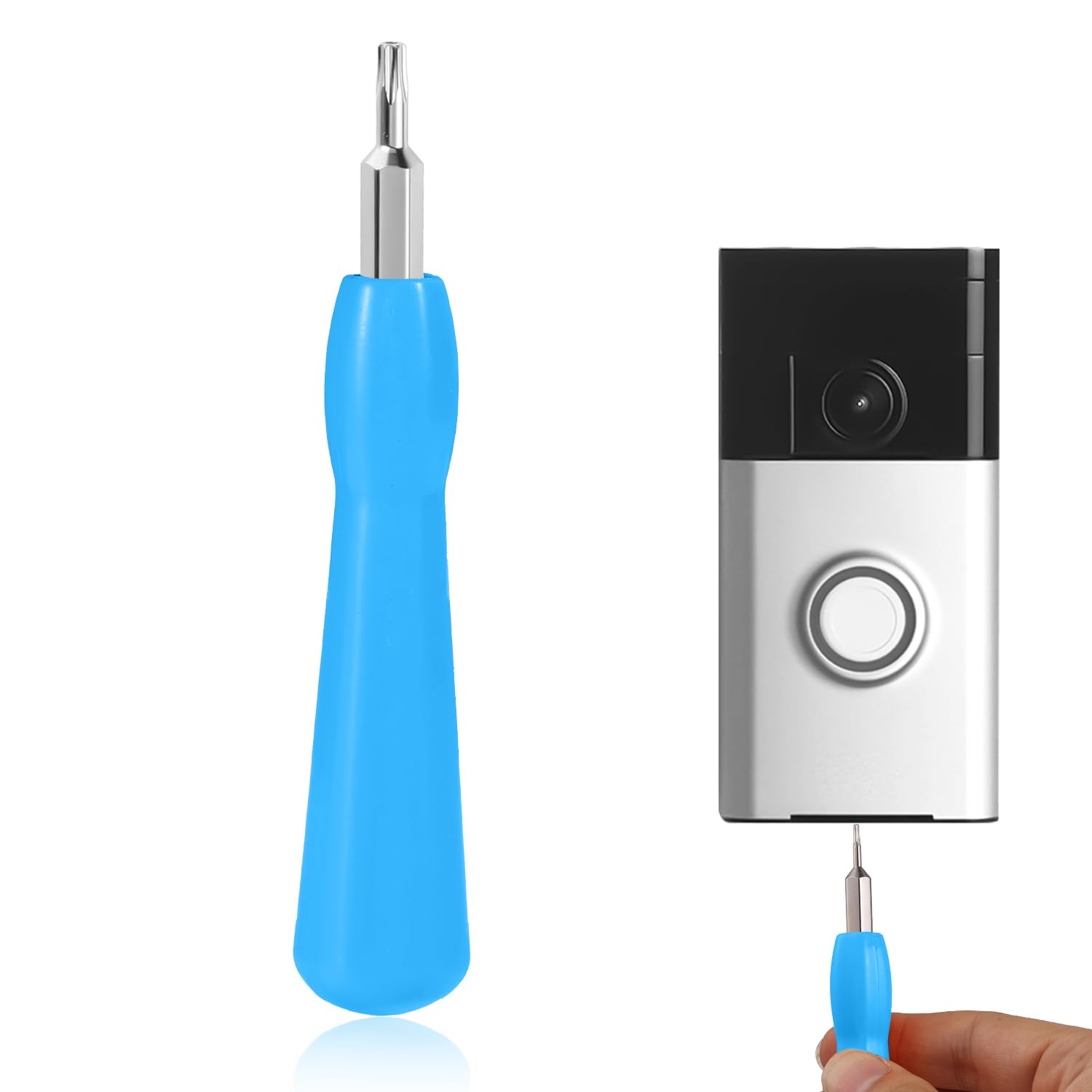 Video Doorbell Screwdriver Set - Double-Ended T6 & T15 Torx Screwdriver with Handle for Battery Replacement & WiFi Reset (Blue) - Perfect for Ring, Nest & Smart Doorbell Installation & Maintenance
