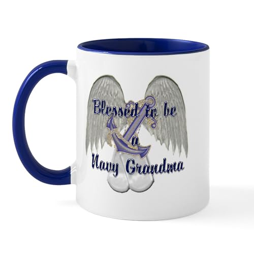 White/Navy Inside - Blessed Navy Grandma Mug