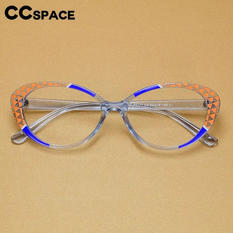 CCspace Women's Full Rim Cat Eye Titanium Reading Glasses - Lightweight & Durable R57128 for Work, Reading & Fashion Accessories