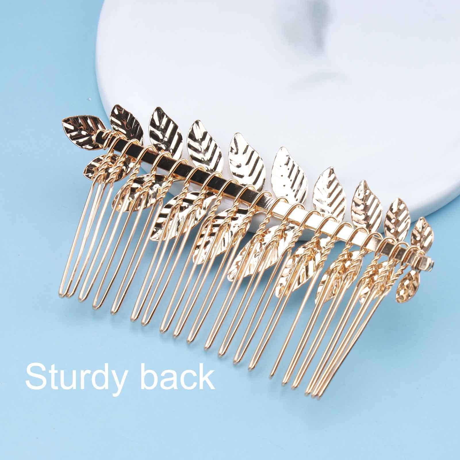 Yheakne Gold Leaf Bridal Hair Comb - Elegant Wedding Headpiece for Bride & Bridesmaids, Perfect for Weddings, Prom & Formal Events