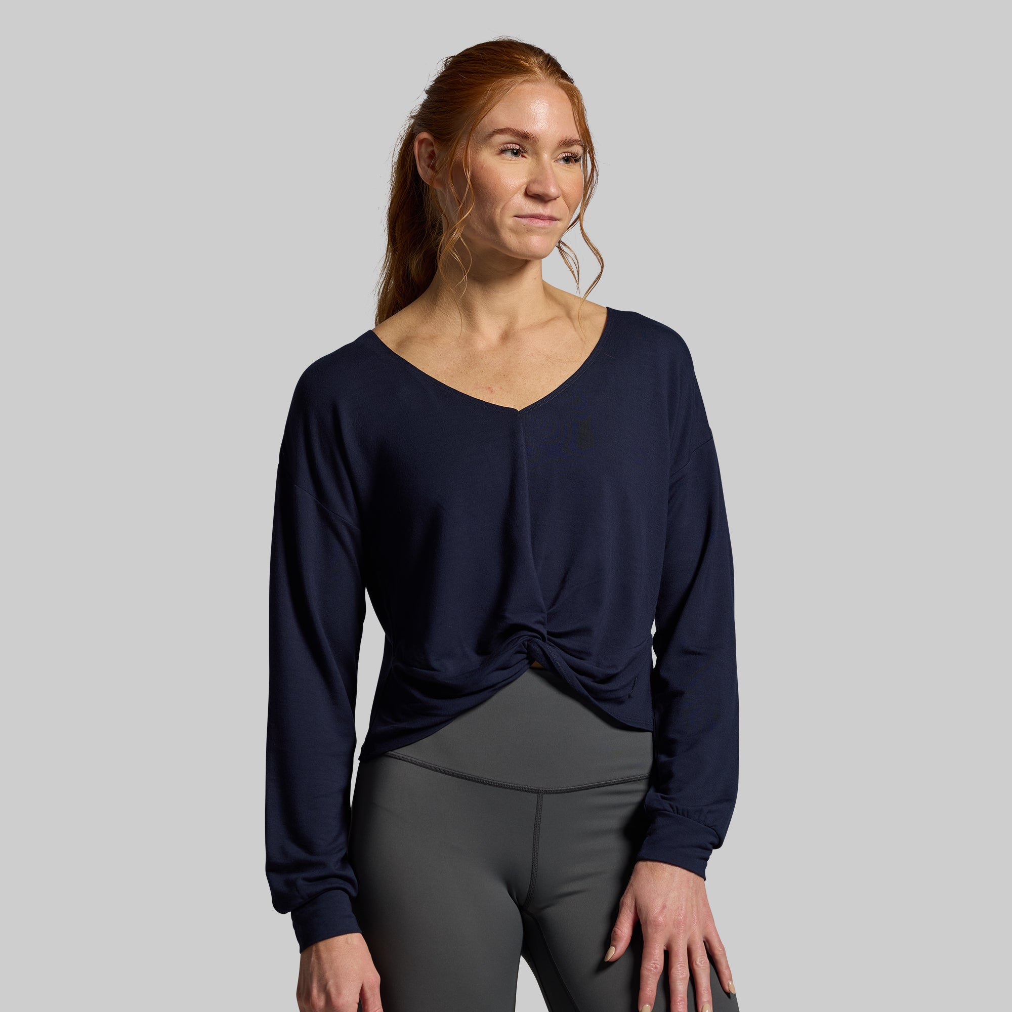Two-Way Long Sleeve Shirt for Men & Women - Breathable BP Navy Top for Workout & Casual Wear | Gym, Yoga, Office & Everyday Use