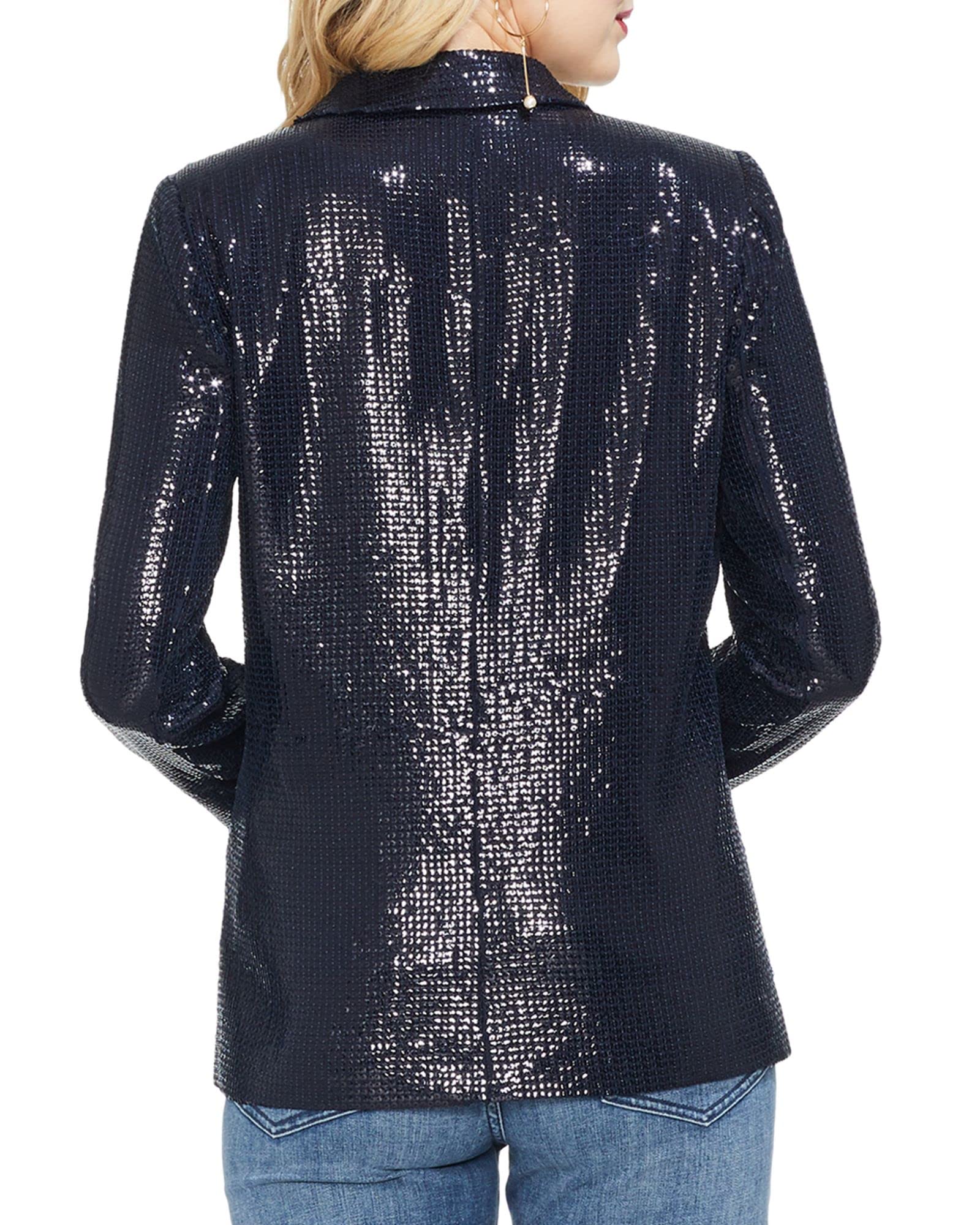 Vince Camuto Women's Sequin Blazer Jacket | Stylish Sparkling Formal Blazer for Women | Perfect for Office, Parties & Special Occasions