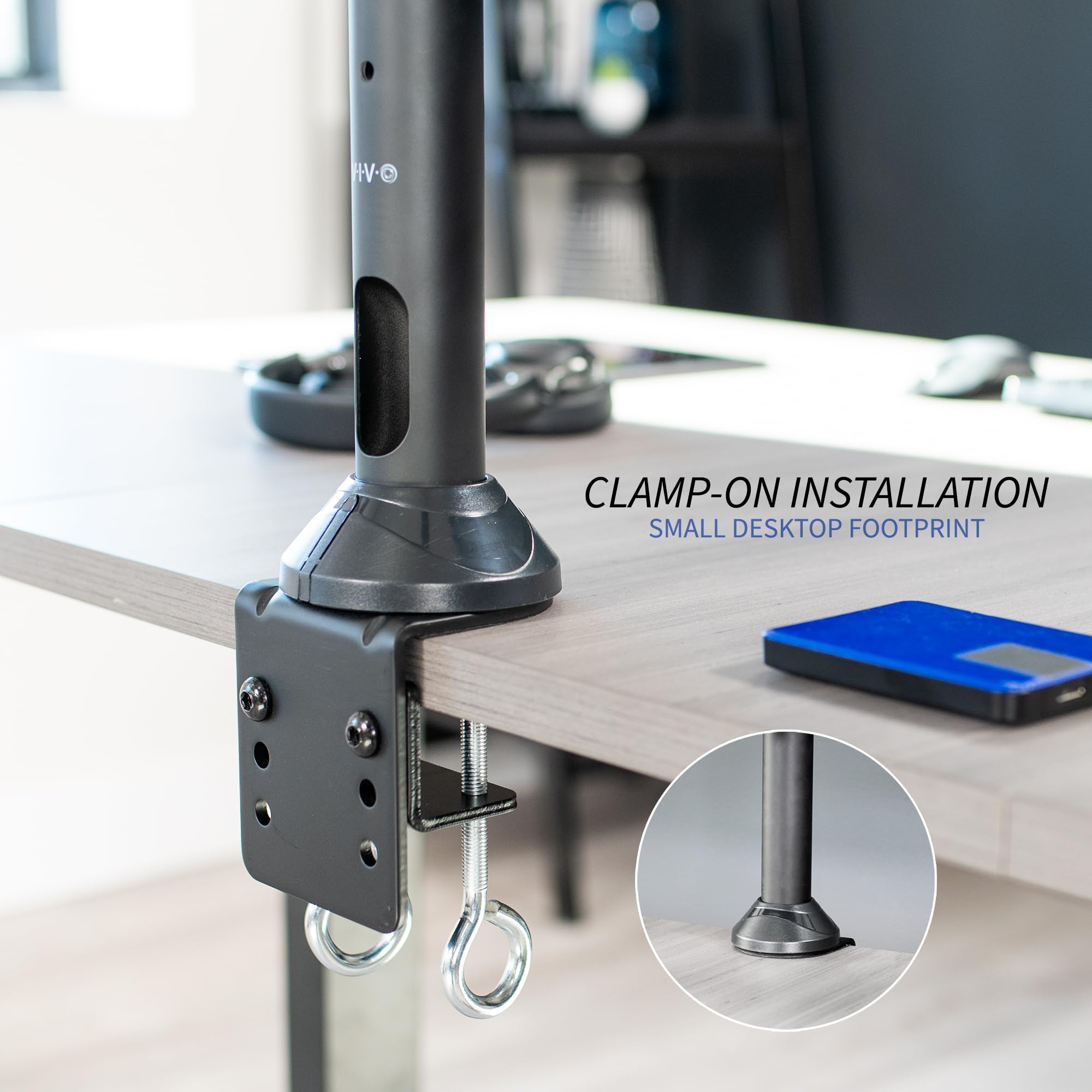 VIVO STAND-V106A Heavy Duty Steel Hex Monitor Desk Mount for 23 to 32 Inch LED LCD Screens - Fully Adjustable Stand with 6 Screen Capacity | Perfect for Multi-Monitor Workstations, Gaming Setups & Office Desks