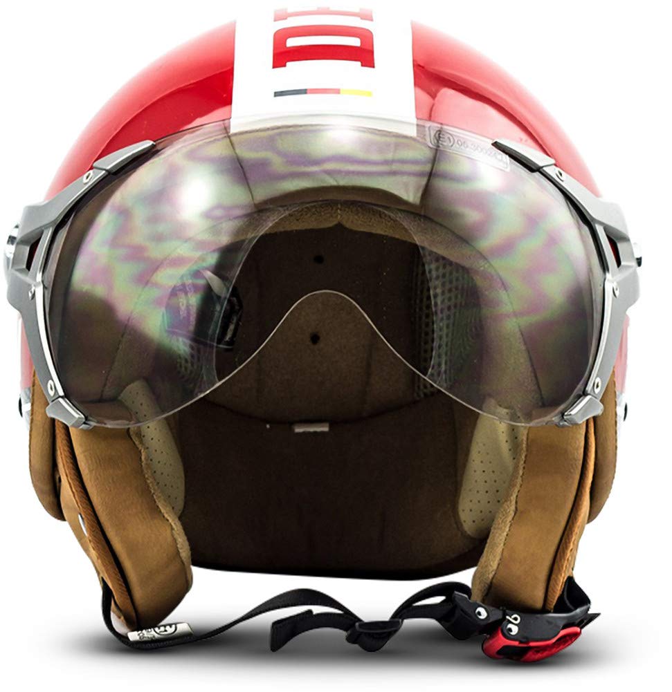 NTNK N325 Plus Red Open-Face Motorcycle Helmet - DOT Approved Half-Face Jet Helmet for Men & Women - XL Size for Cruiser, Scooter & Urban Riding