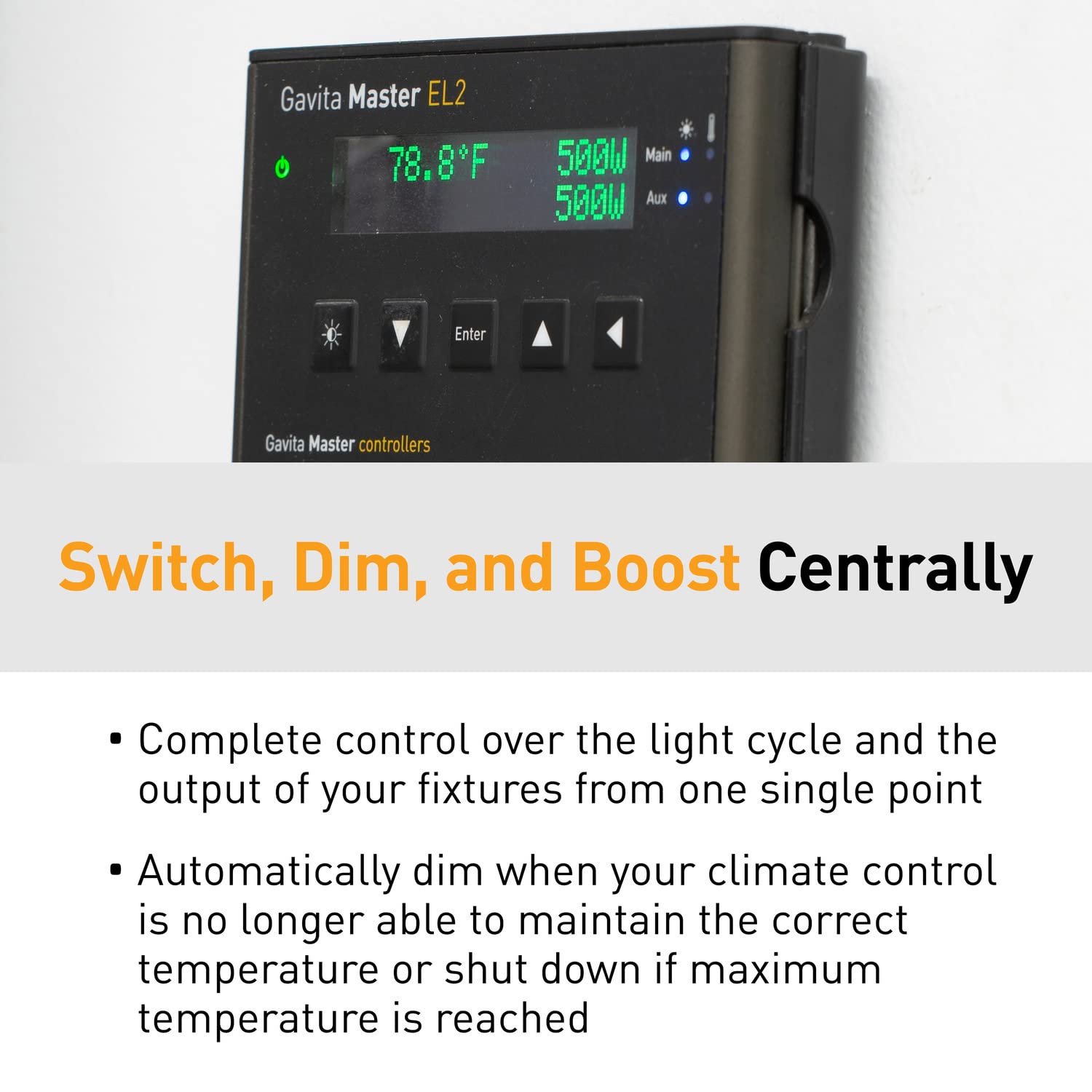 Gavita Master Controller EL2 - Gen 2 Black for Indoor Grow Lights | Smart Lighting Control System for Hydroponics & Greenhouse Plants