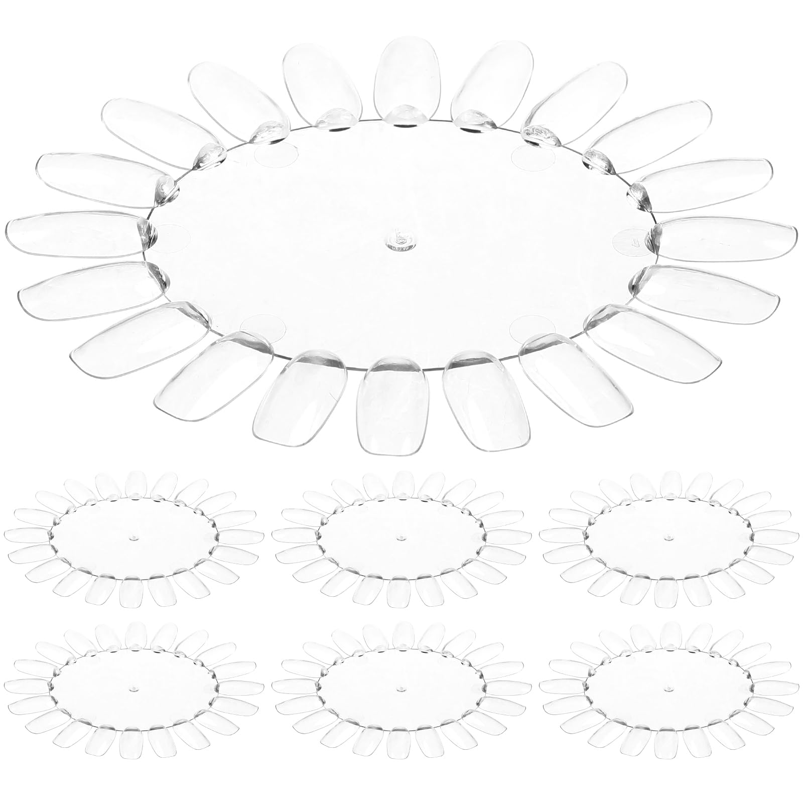 Lurrose Clear Acrylic Nail Art Practice Wheel - 10pcs Round Display Chart for DIY Nail Tips, Kids & Salon Use | Perfect for Home Manicure Training and Nail Art Design Practice
