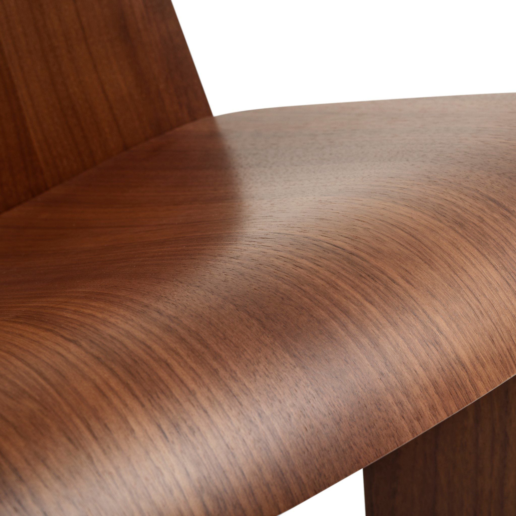 HAY Chisel Lounge Chair - Lacquered Walnut Wood Modern Accent Chair | Comfortable Seating for Living Room, Office & Lounge Areas
