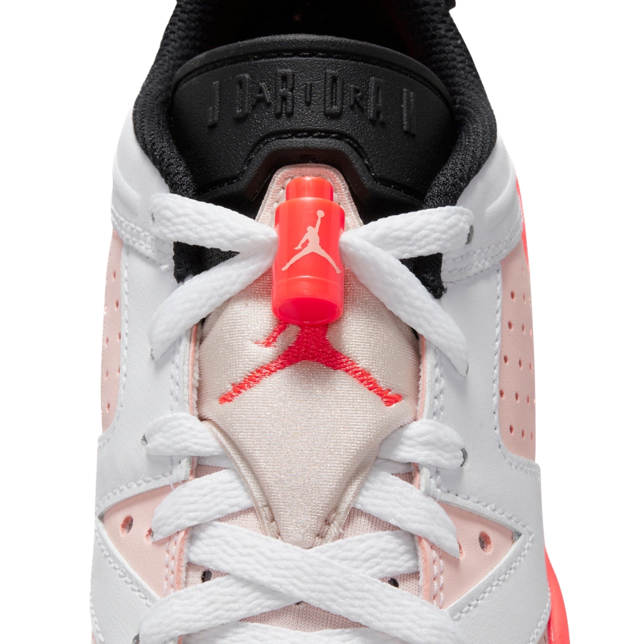 Air Jordan 6 Retro Low GS Basketball Shoes - White/Infrared/Black - Comfortable Sneakers for Girls, Kids & Teens - Perfect for Basketball, Casual Wear & Street Fashion