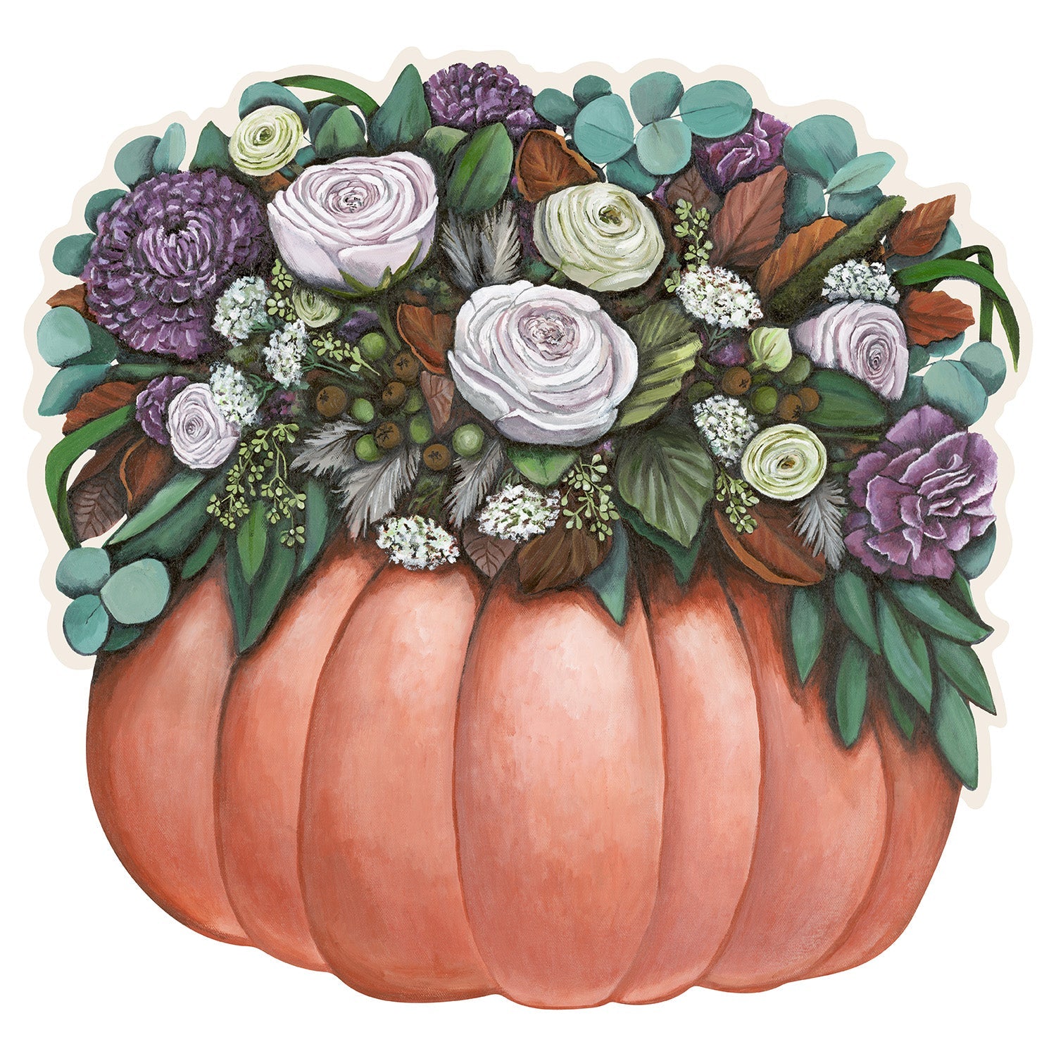 Halloween Pumpkin Die-Cut Placemats Set of 6 - Fall Table Decor for Thanksgiving, Autumn Party, and Seasonal Home Dining - Perfect for Holiday Gatherings and Festive Decorations