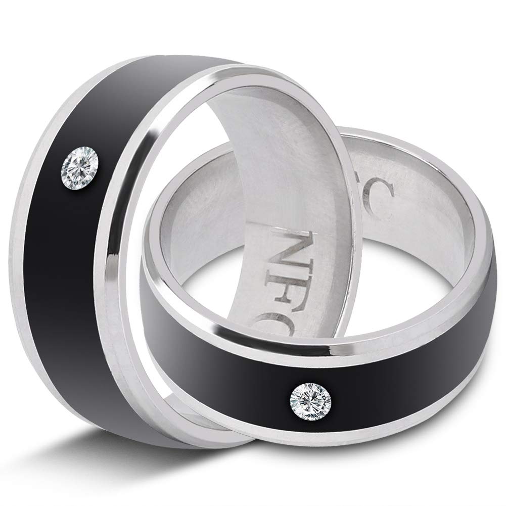 NFC Smart Ring - Multi-Function Wearable Device with Ultra Sensitive NFC Chip for Smartphones (Size 8) - Perfect for Contactless Payments, Smart Home Control & Digital Business Cards