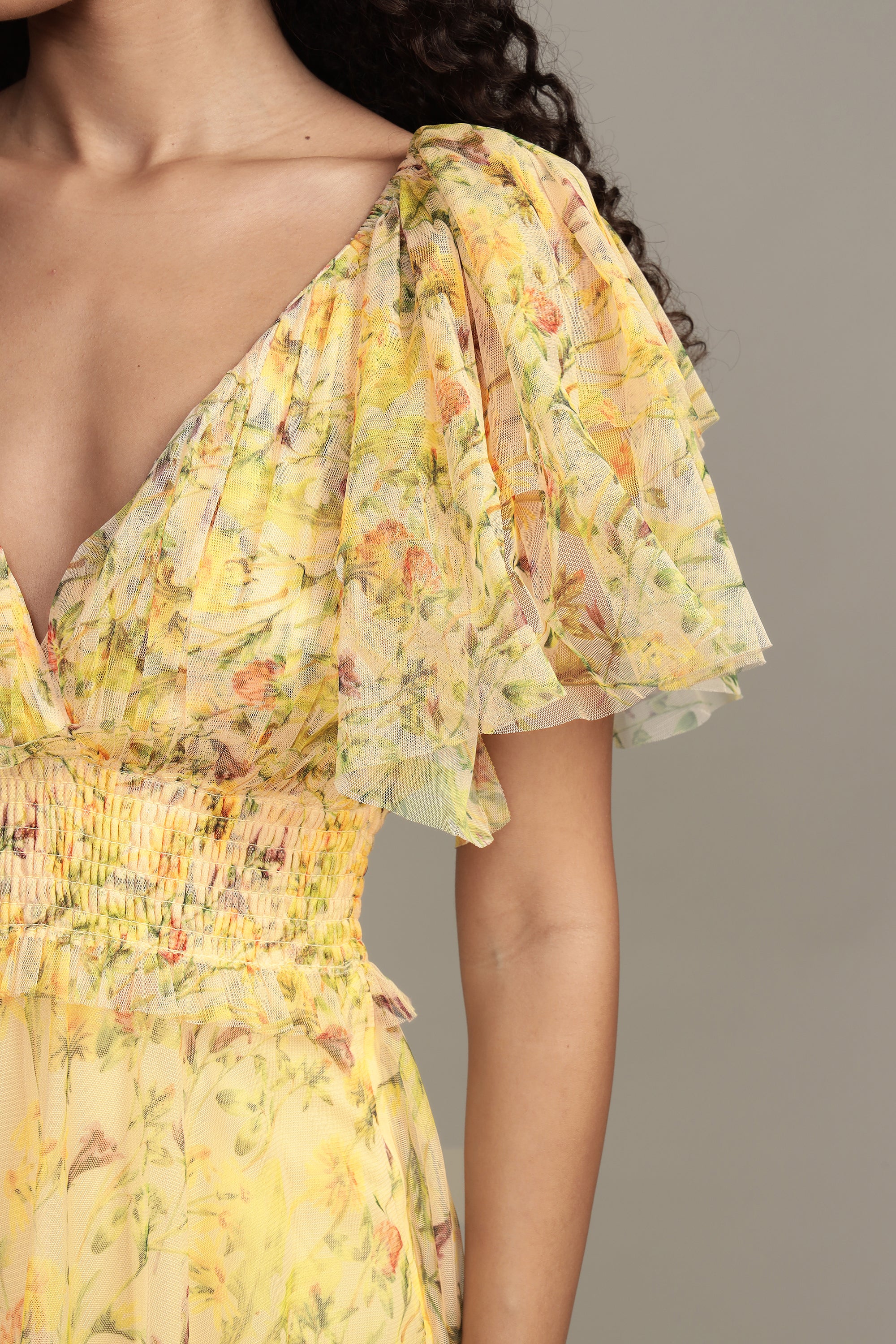 Shelby Yellow Printed Maxi Dress for Women - Flowy Summer Beach Dress with Pockets, Boho Chic Long Dress for Vacations, Parties & Date Nights