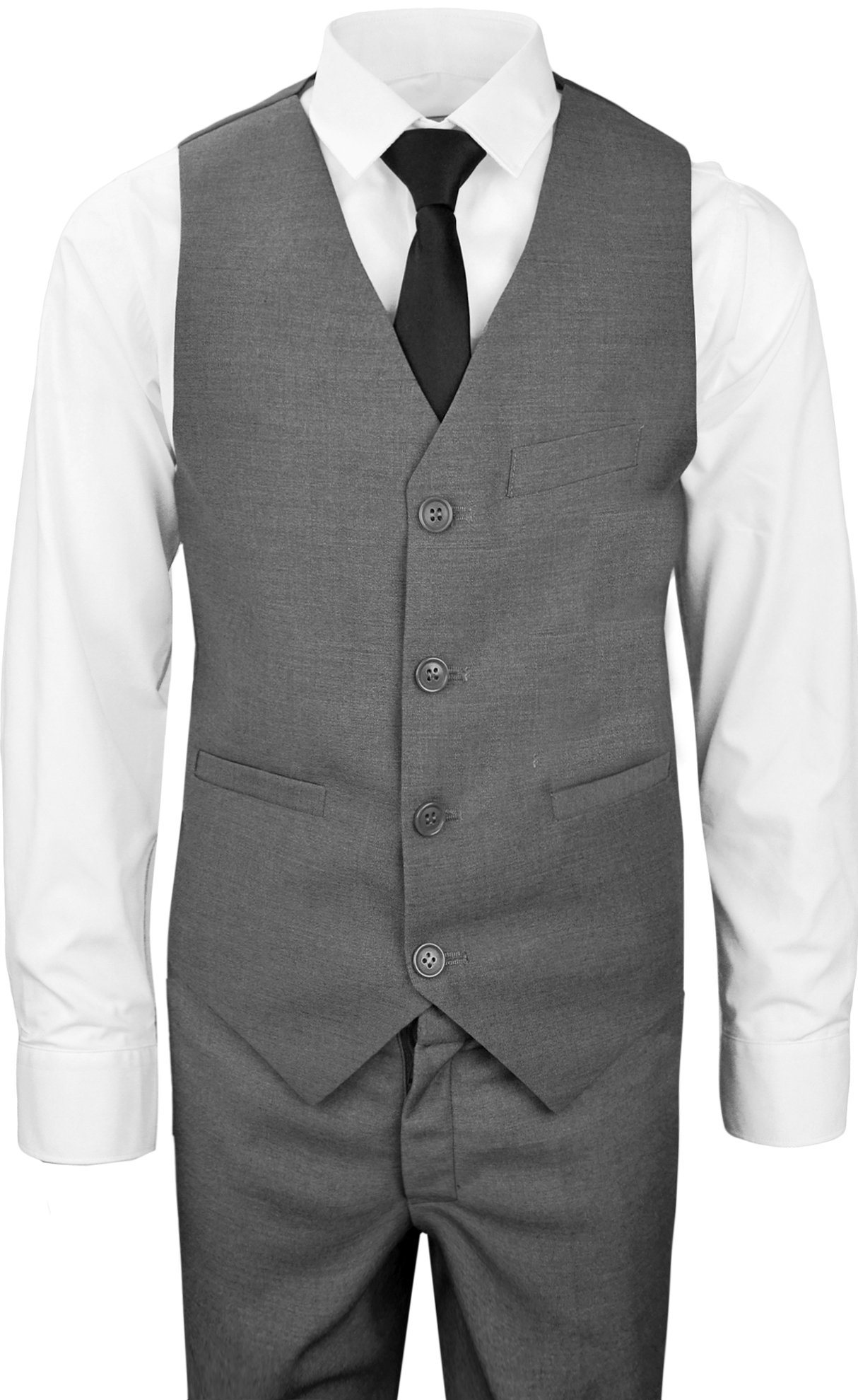 Black n Bianco Signature Boys' Slim Fit Suit Set - Formal Blazer, Dress Pants & Tie Outfit for Weddings, School Events & Special Occasions