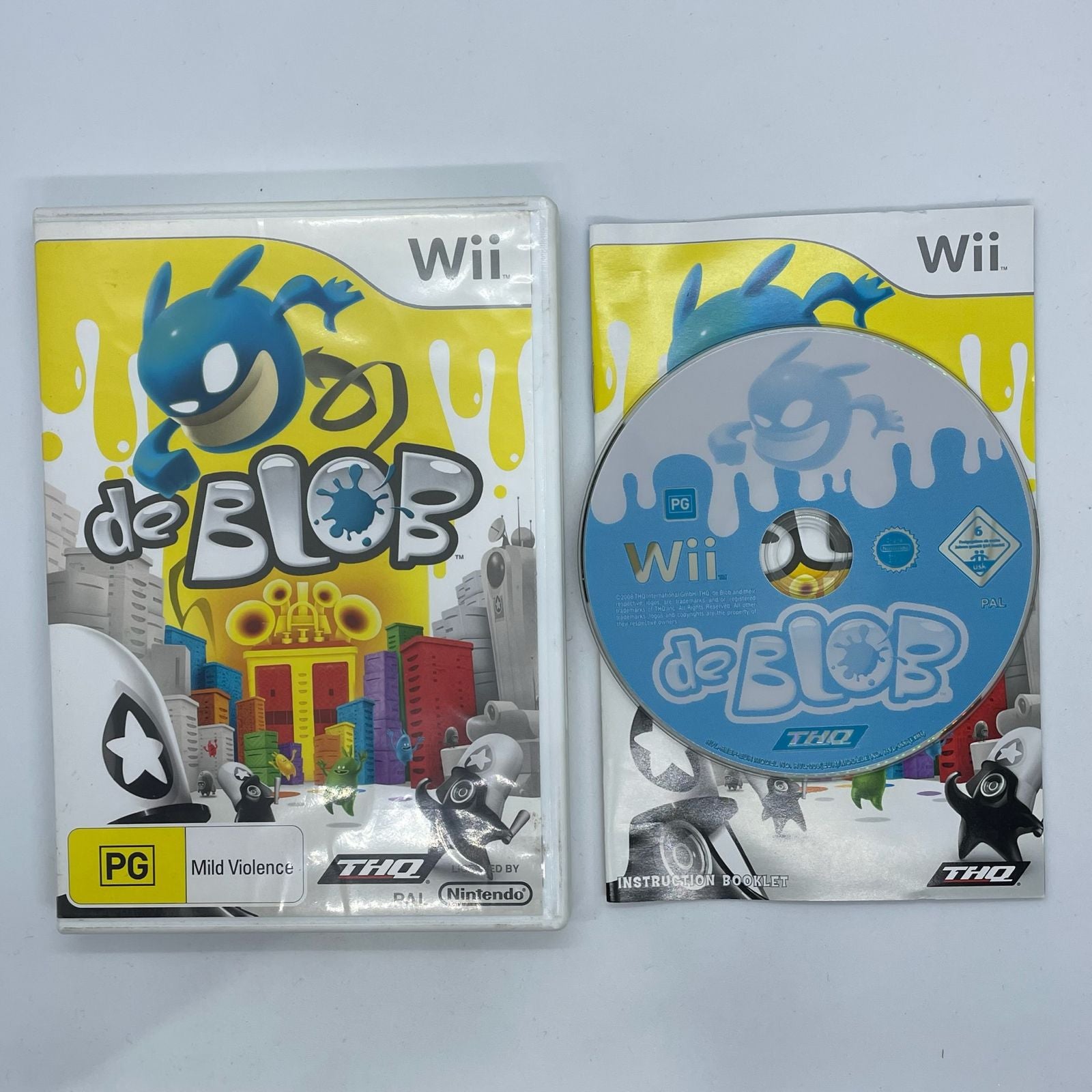 De Blob Nintendo Wii Game with Manual - PAL Version - Fun Family Game for Kids & Adults, Perfect for Parties & Game Nights