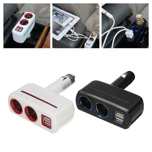 Dual USB Car Charger 3.1A Fast Charging with LED Light - 12V Cigarette Lighter Socket Adapter for iPhone 15/14/13, Samsung S23/S22, Xiaomi - Perfect for Road Trips & Daily Commute