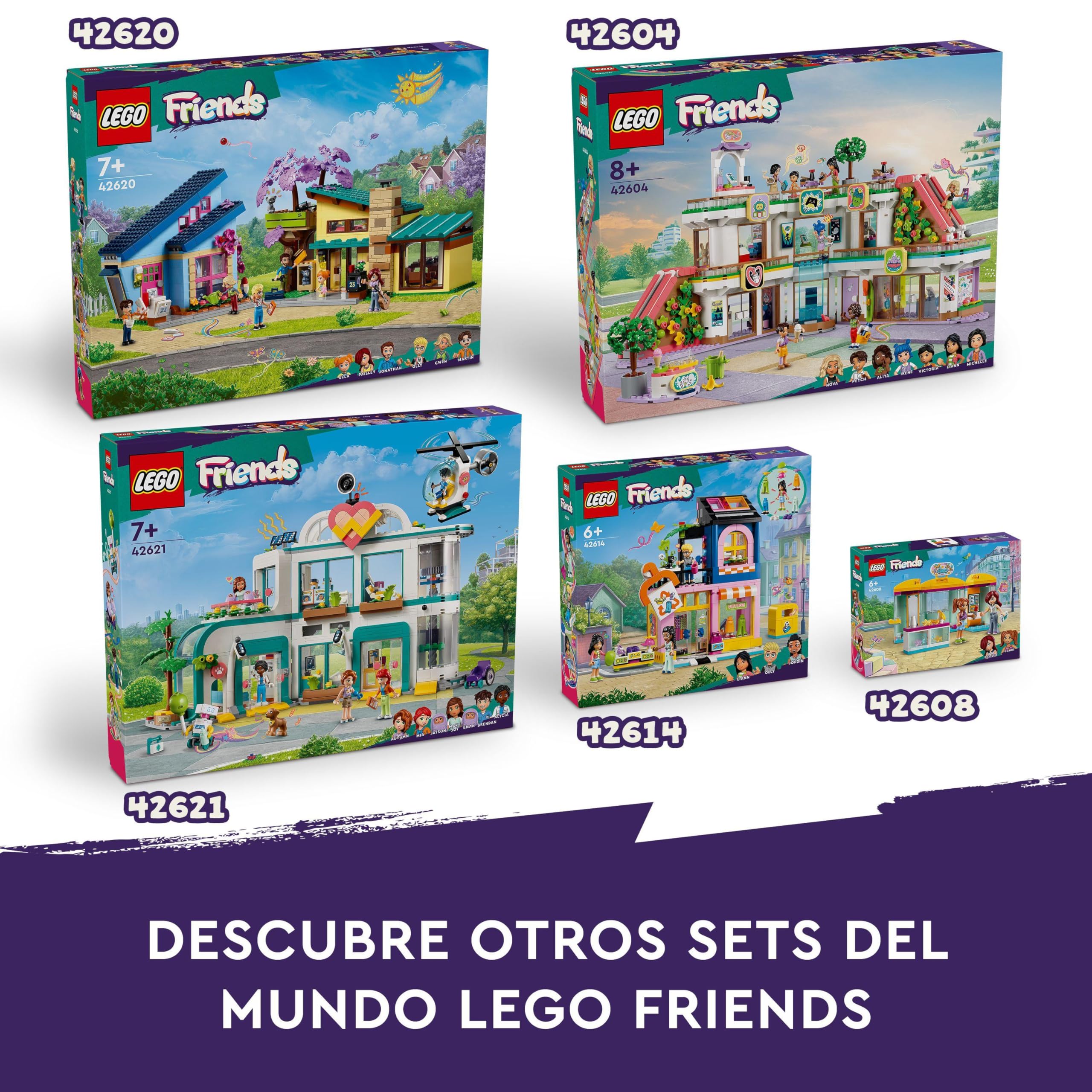 LEGO Friends Olly and Paisley's Family Houses - 2-Story Building Toy Set with Mini Dolls, Cat & Rabbit Figures - Creative Construction Gift for Girls & Boys Ages 7+ (Model 42620) - Perfect for Imaginative Play, Birthday Gifts & STEM Learning Activities