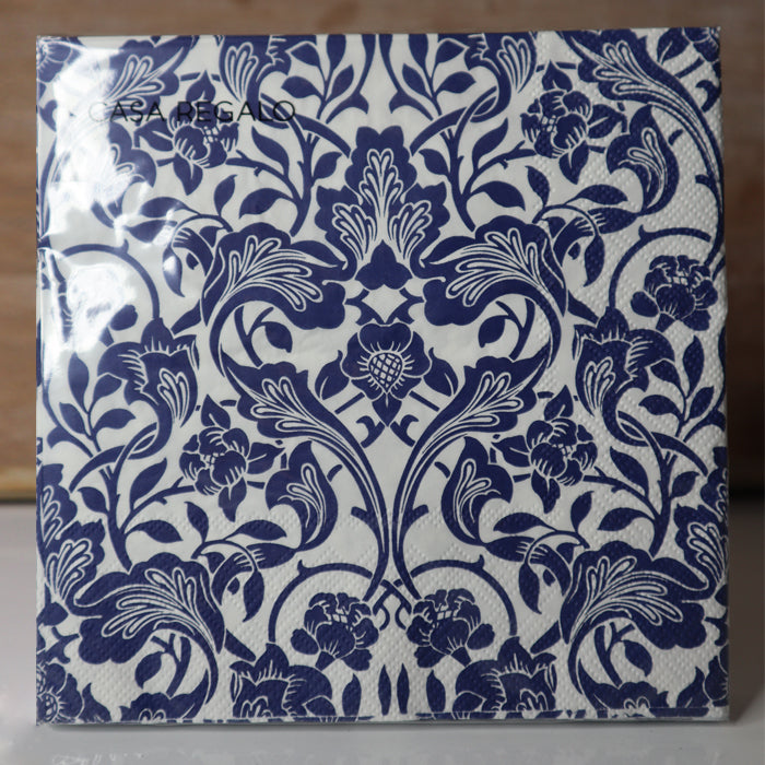 Blue Symmetrical Florals