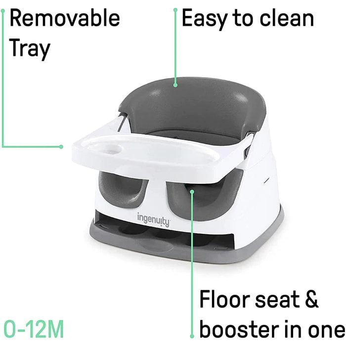 Bright Starts Baby Base 2-in-1 Booster Seat for Infants 6 Months+ | Convertible High Chair & Feeding Seat | Perfect for Dining, Travel & Outdoor Activities