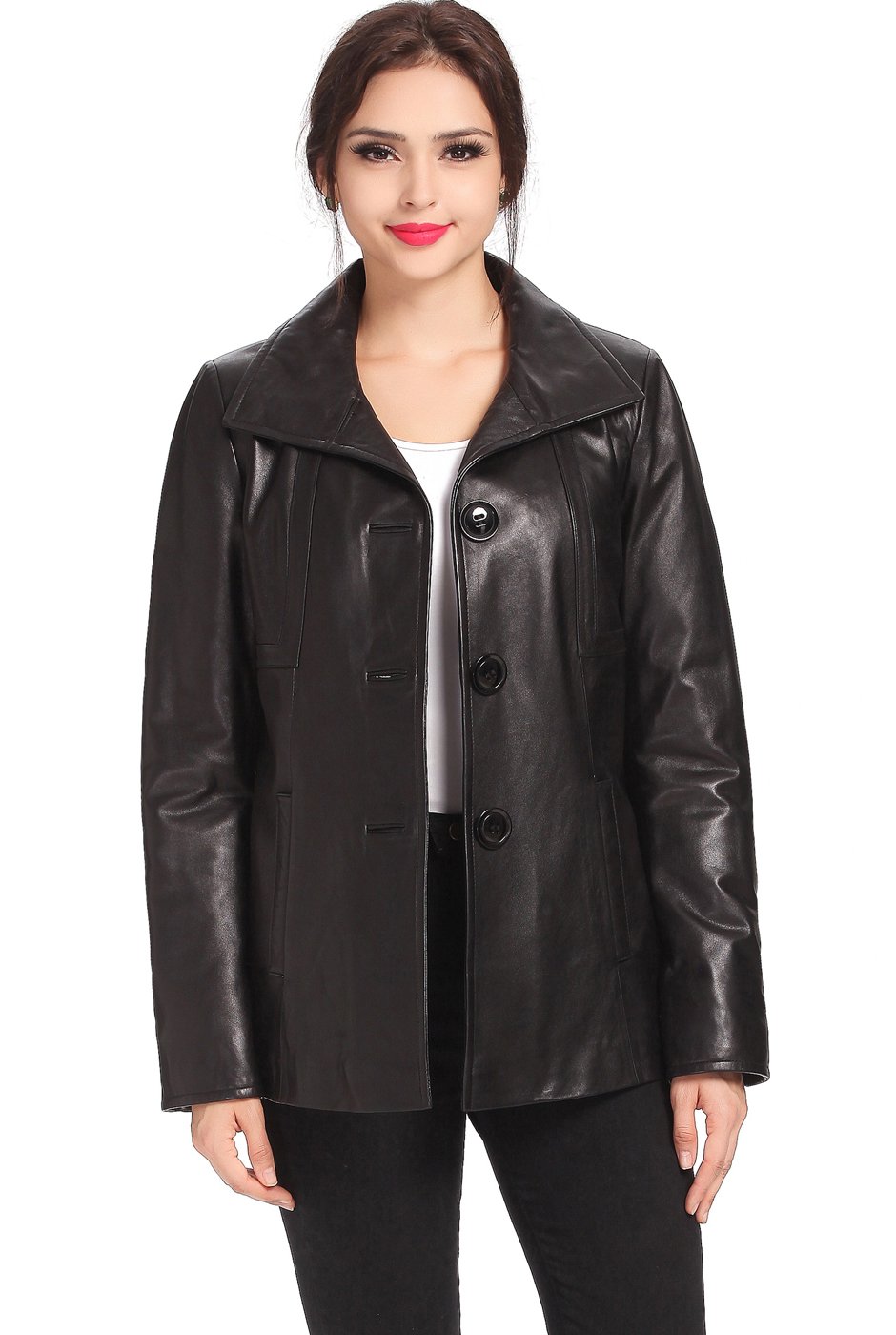 BGSD Women's Evelyn Lambskin Leather Jacket - Genuine Soft Leather, Plus Size & Petite Options Available | Perfect for Casual Outings, Date Nights & Fall Fashion Layering