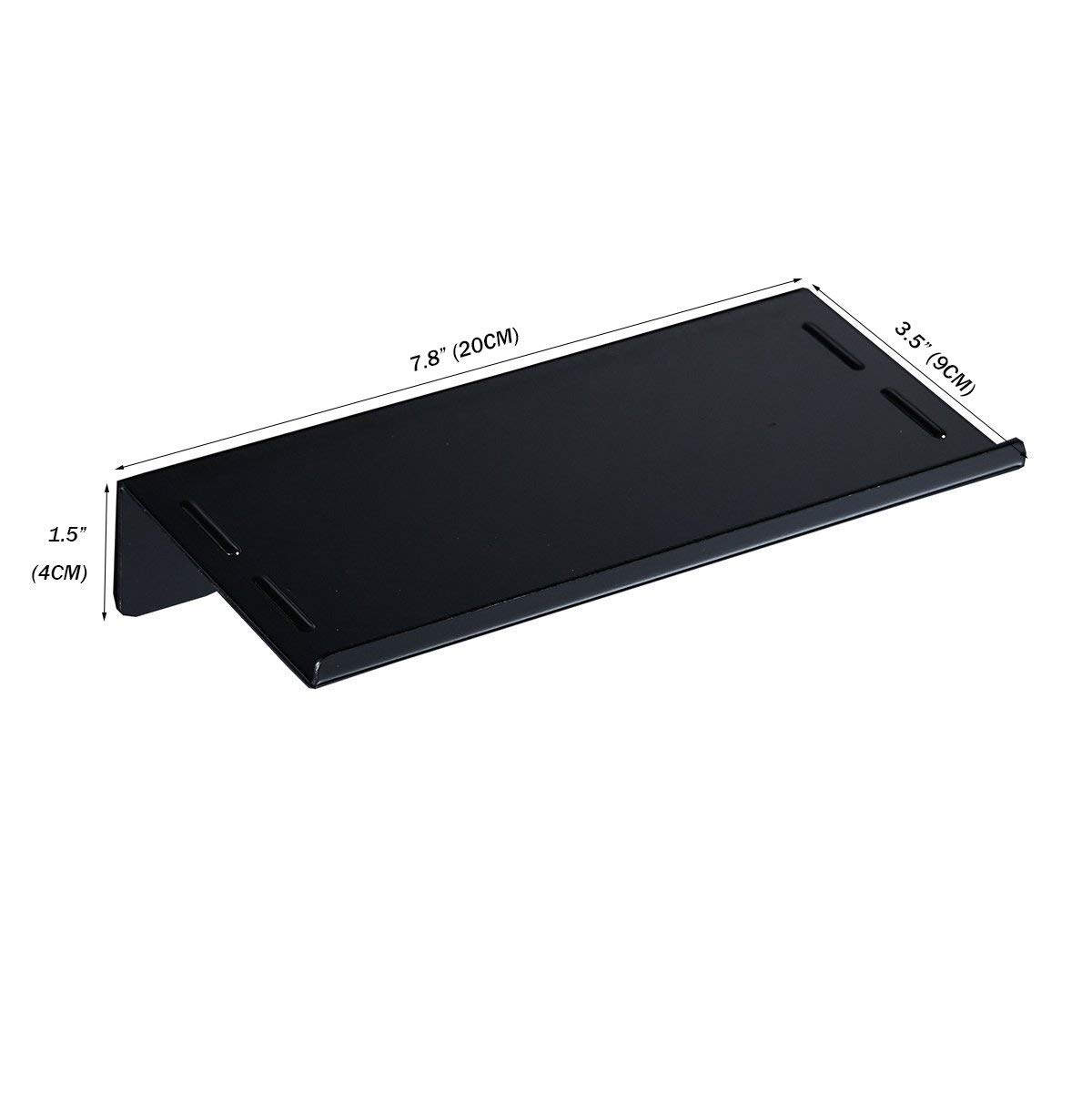 Stainless Steel Wall Mounted Phone Holder - Anti-Slip Bathroom Shelf for Smartphones & Small Speakers | Perfect for Showers, Vanity Organizer & Baby Wipes Storage (Matte Black)