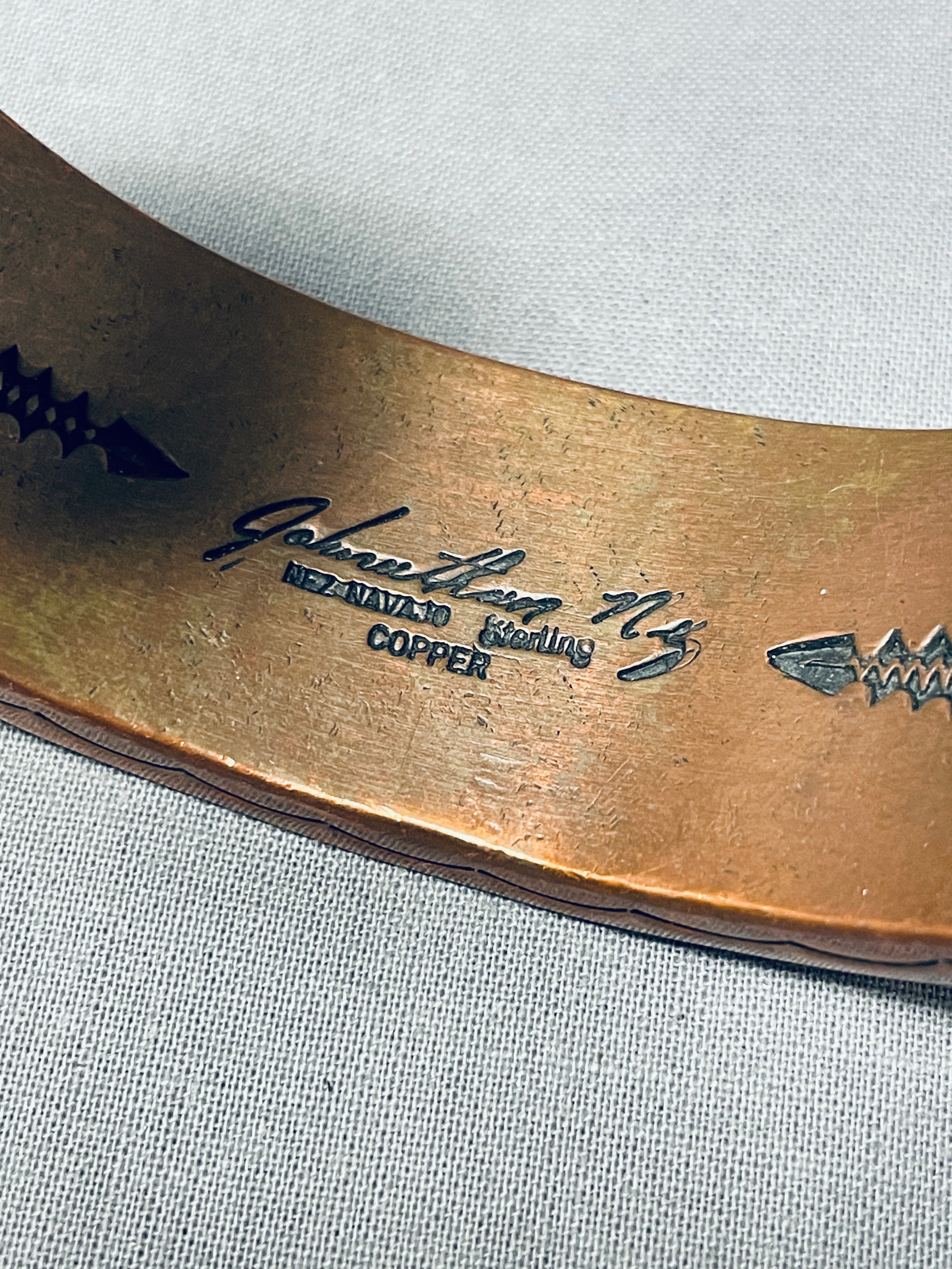 Vintage Navajo Sterling Silver & Copper Jon Nez Bracelet - 241g Handmade Native American Jewelry for Women & Men - Perfect for Boho Fashion, Gift Giving & Cultural Events