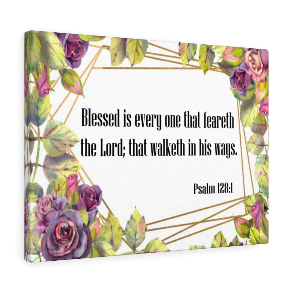 Blessed is Everyone Psalm 128:1 - Christian Wall Art with Bible Verse - Ready to Hang Scripture Print for Home Decor - Perfect for Living Room, Bedroom & Church Gifts