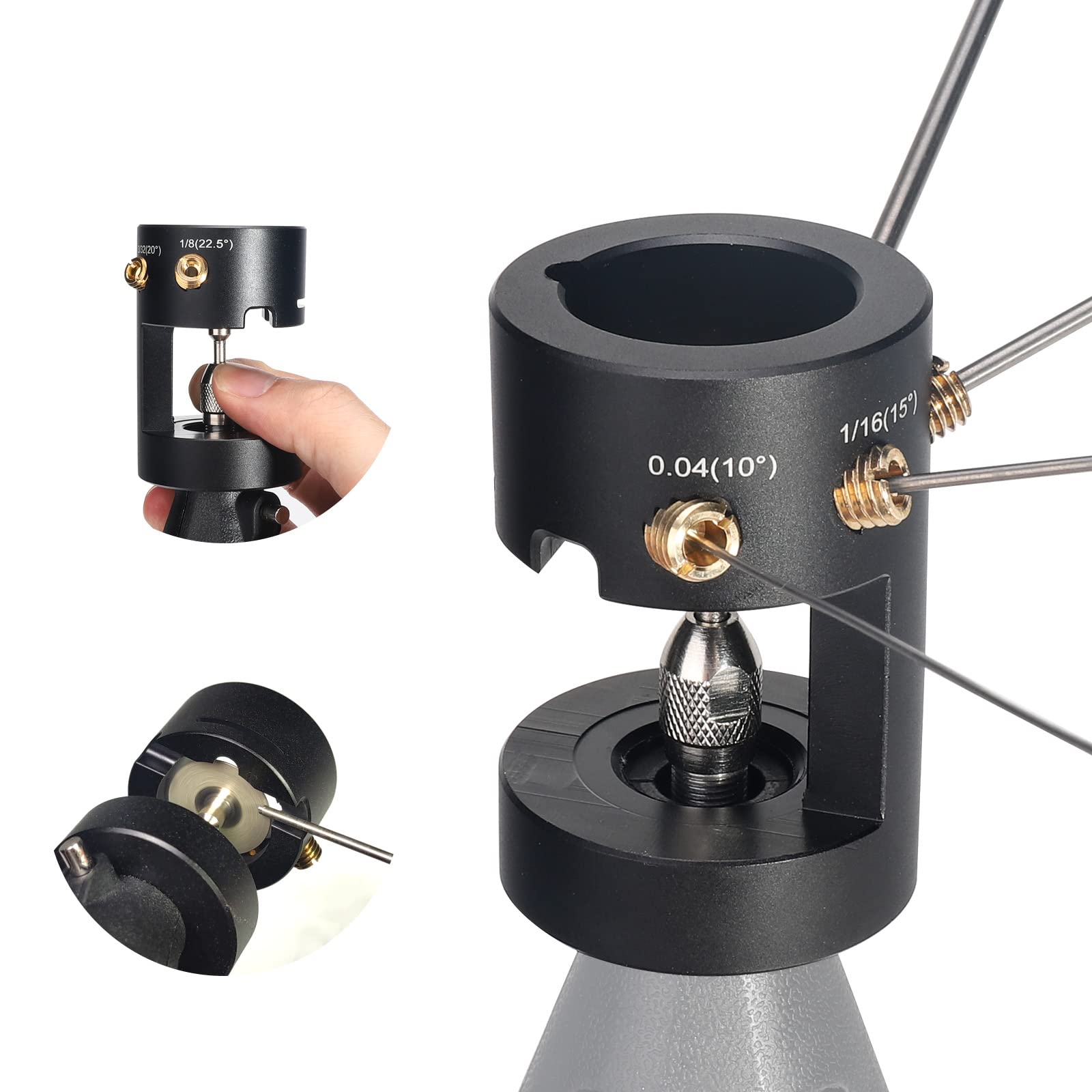 Premium Tungsten Electrode Sharpener Grinder for TIG Welding - Aluminum Single Column Open Design with Cut-Off Slot, Multi-Angle & Offsets - Includes 2 CNC Mandrels & 5x 25mm Wheels - Perfect for Precision Welding, Metal Fabrication & DIY Projects