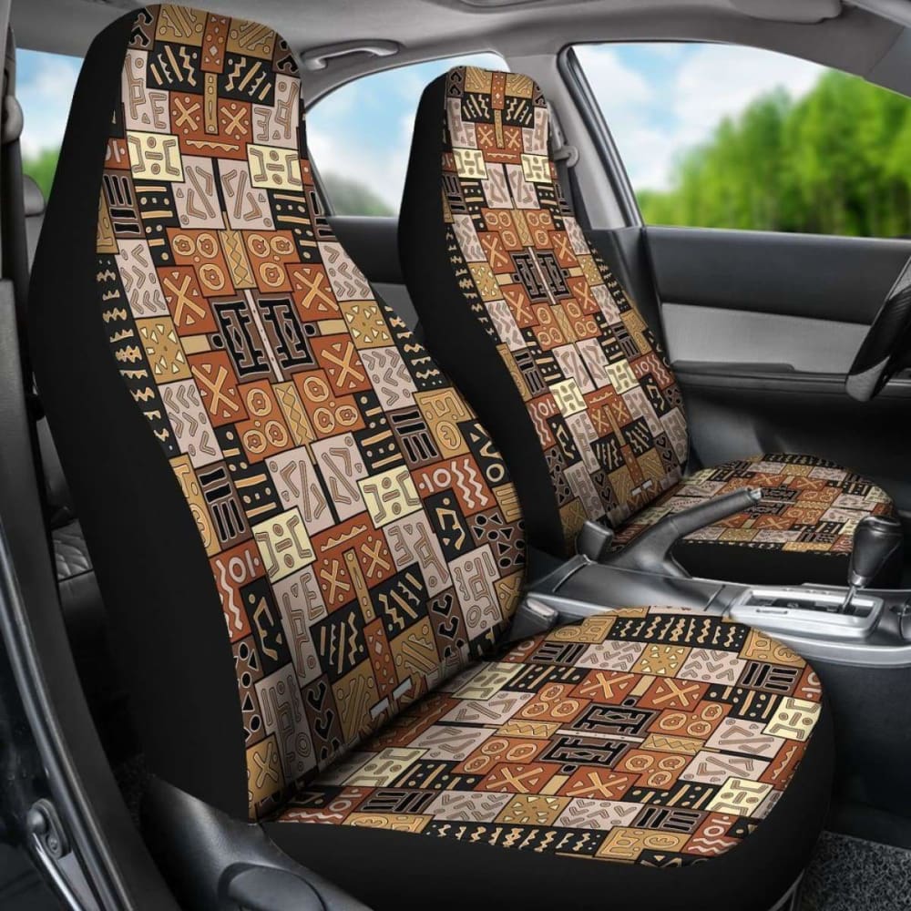 African Art Pattern Car Seat Covers - Premium Custom Fit for Cars, SUVs & Trucks - Unique Tribal Design Auto Accessories for Home, Office & Travel Protection