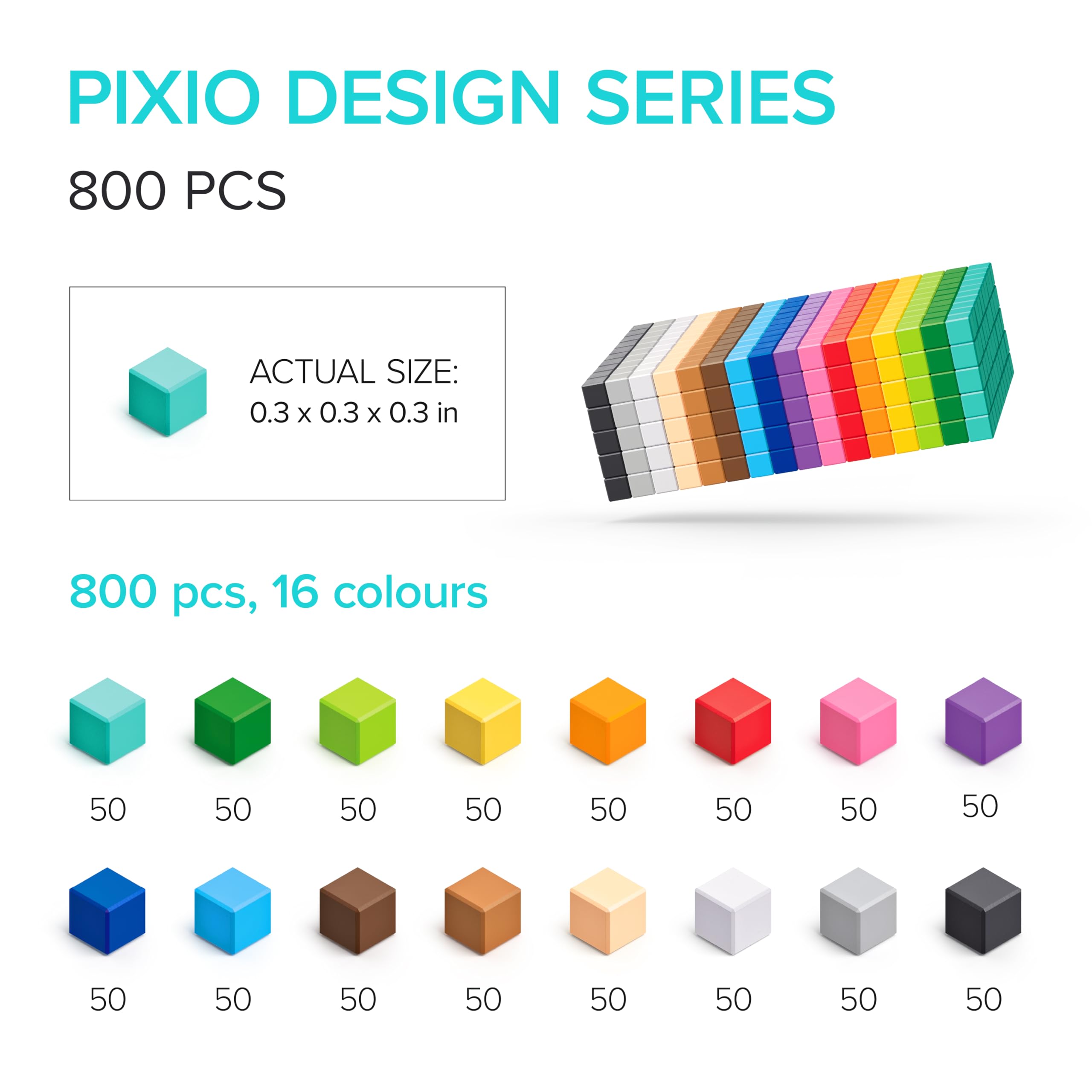 PIXIO-800 Magnetic Building Blocks Set - Creative Pixel Art Construction Toys for Kids & Adults - STEM Educational Toys - Office Desk Display & Stress Relief - Perfect Gift for Geeks & Collectors - Fun for Home, School & Workplace