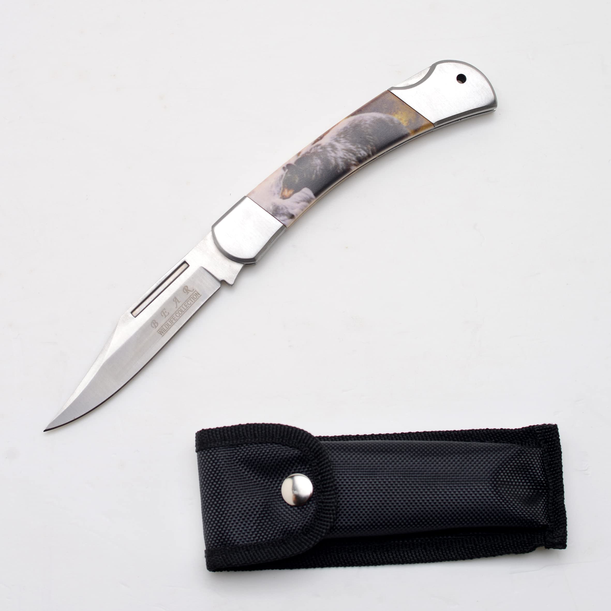 Premium Bear-Themed Snake Eye Tactical Lock Back Folding Pocket Knife - Collector's Edition with Ergonomic Handle - Perfect for Outdoor Adventures, Camping & Everyday Carry (EDC)