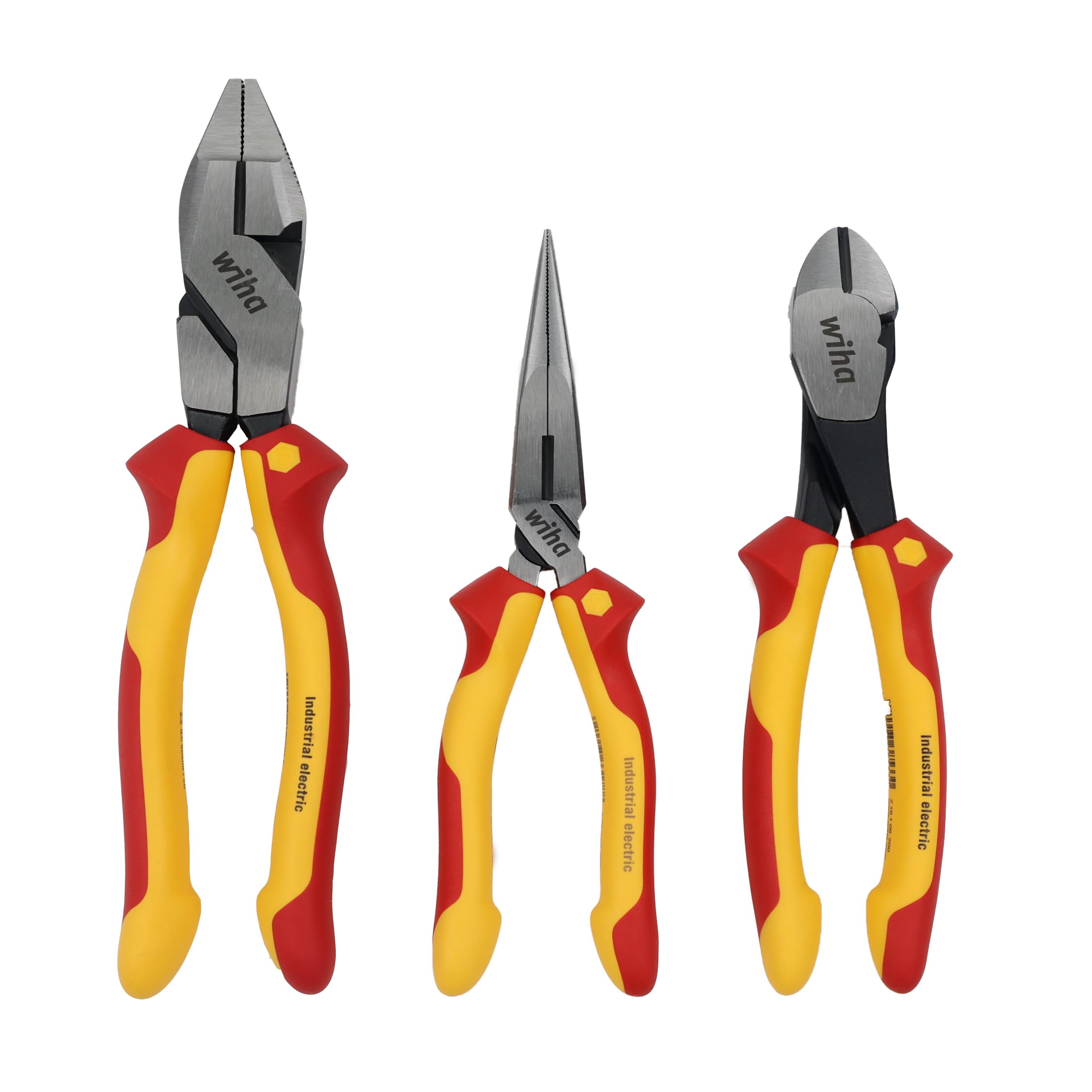 Wiha 32960 3-Piece Insulated Pliers and Cutters Set - Professional Electrical Tool Kit for Electricians, DIY Home Repairs & Industrial Maintenance