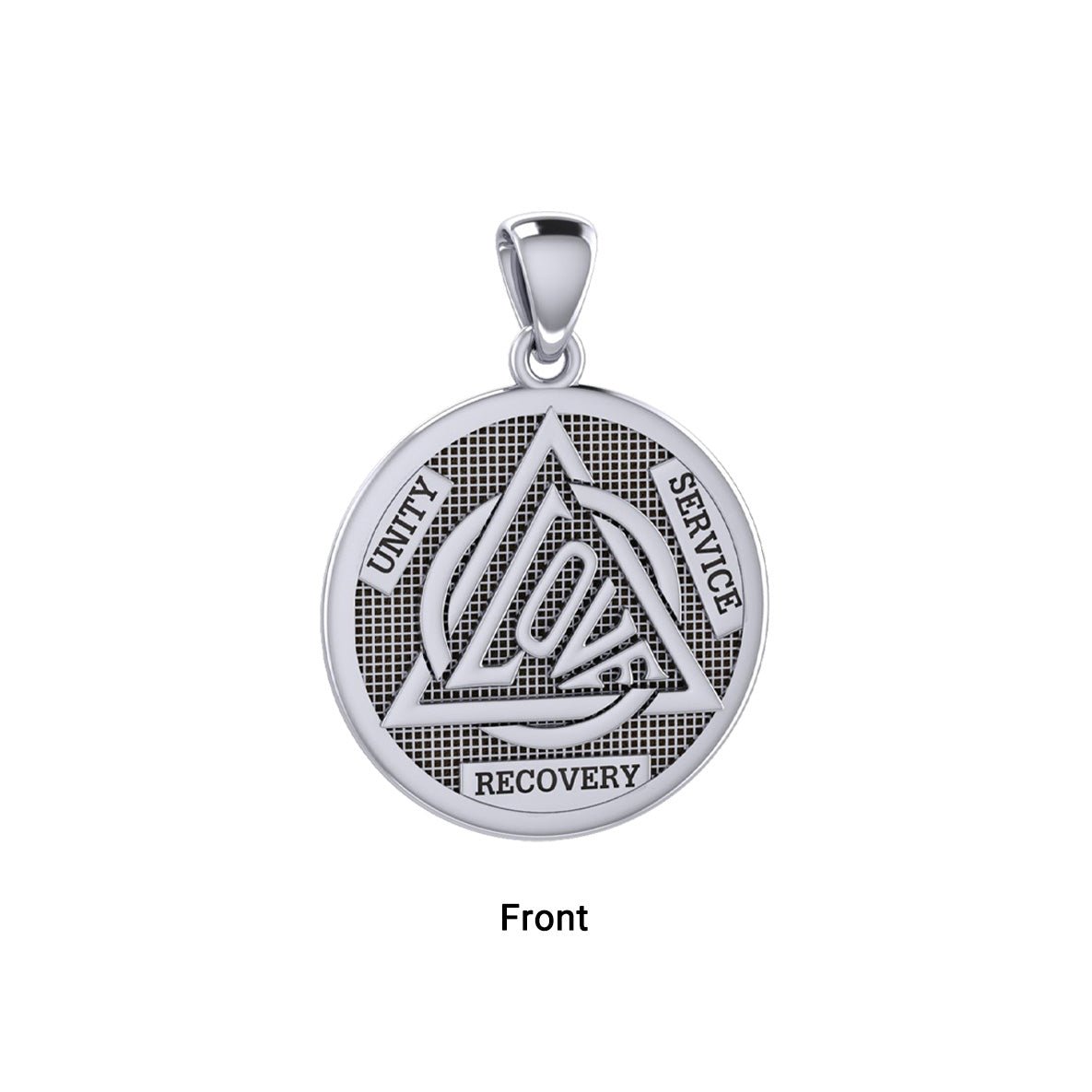 Love in Recovery Sobriety Symbol Pendant - Sterling Silver or 14K Gold - Enamel or Classic Finish - Handmade Jewelry for Addiction Recovery & AA Support - Perfect Gift for Sobriety Milestones & 12-Step Programs