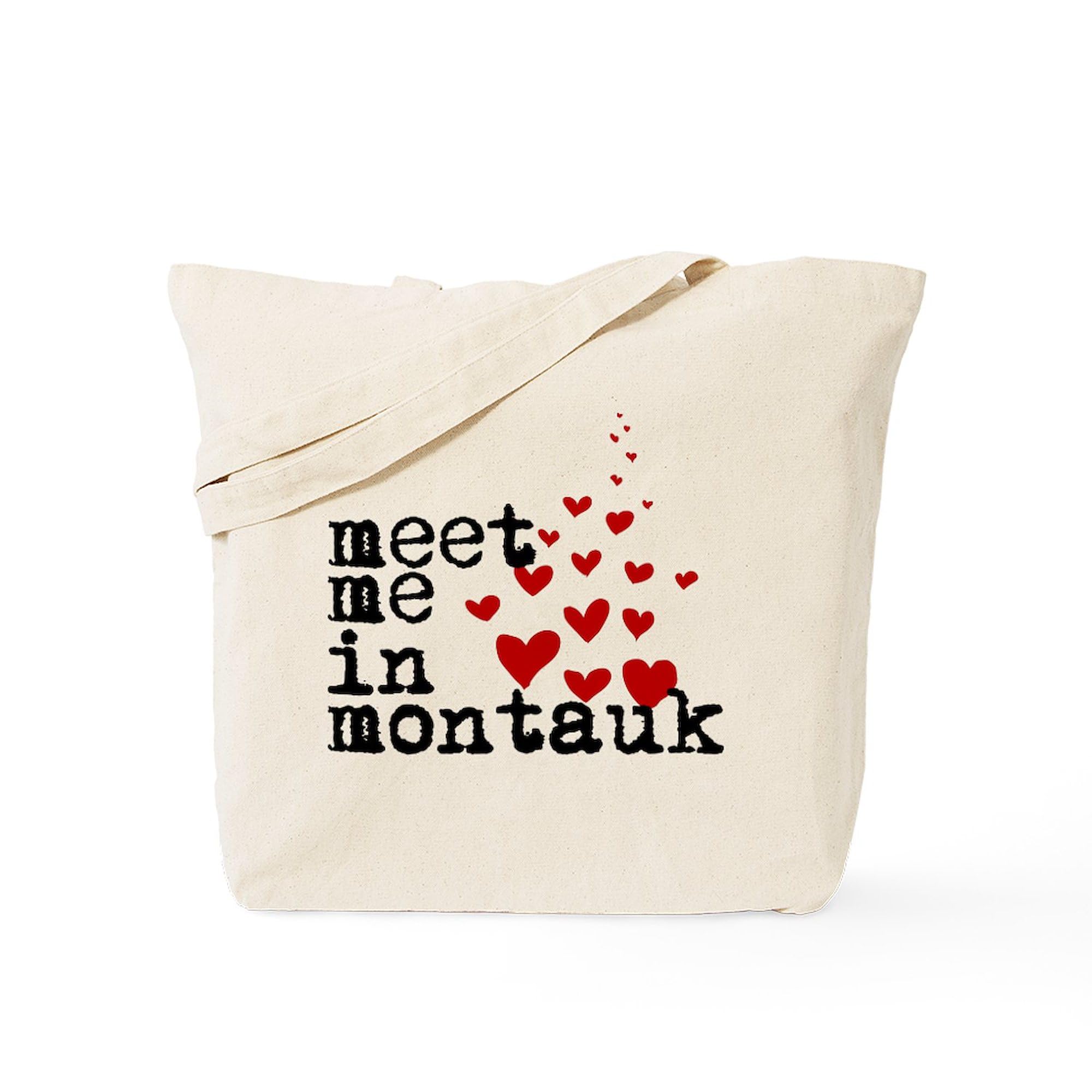 Meet Me In Montauk Tote Bag - Natural Canvas Reusable Shopping Bag for Beach, Groceries & Daily Use | Eco-Friendly Cotton Tote with Stylish Design
