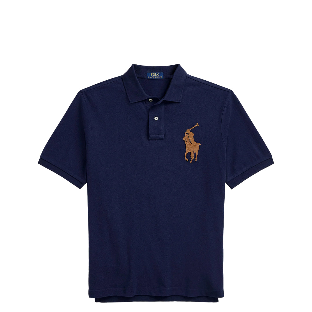 Classic Fit Leather Pony Mesh Short Sleeve Polo Shirt for Men - Breathable & Stylish Casual Wear for Golf, Office & Outdoor Activities