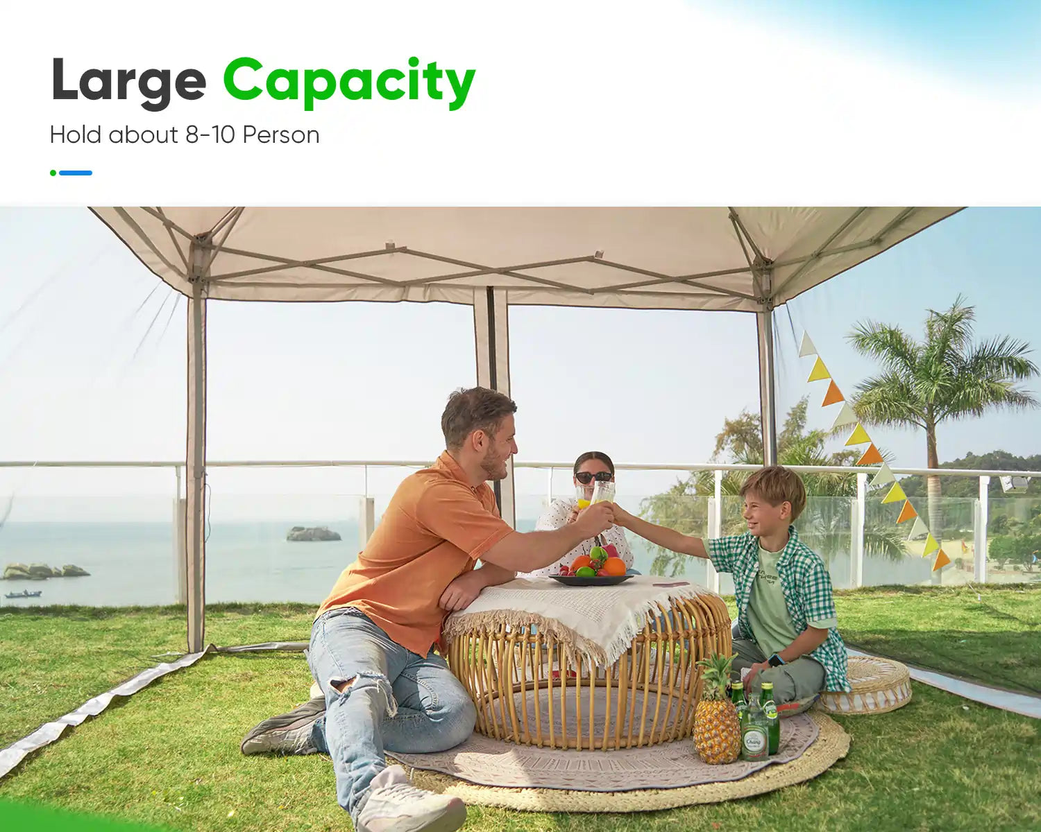 10' x 10' Pop Up Canopy Tent with Removable Sidewalls & Netting - Perfect for Outdoor Events, Camping, Beach Parties, and Backyard Gatherings
