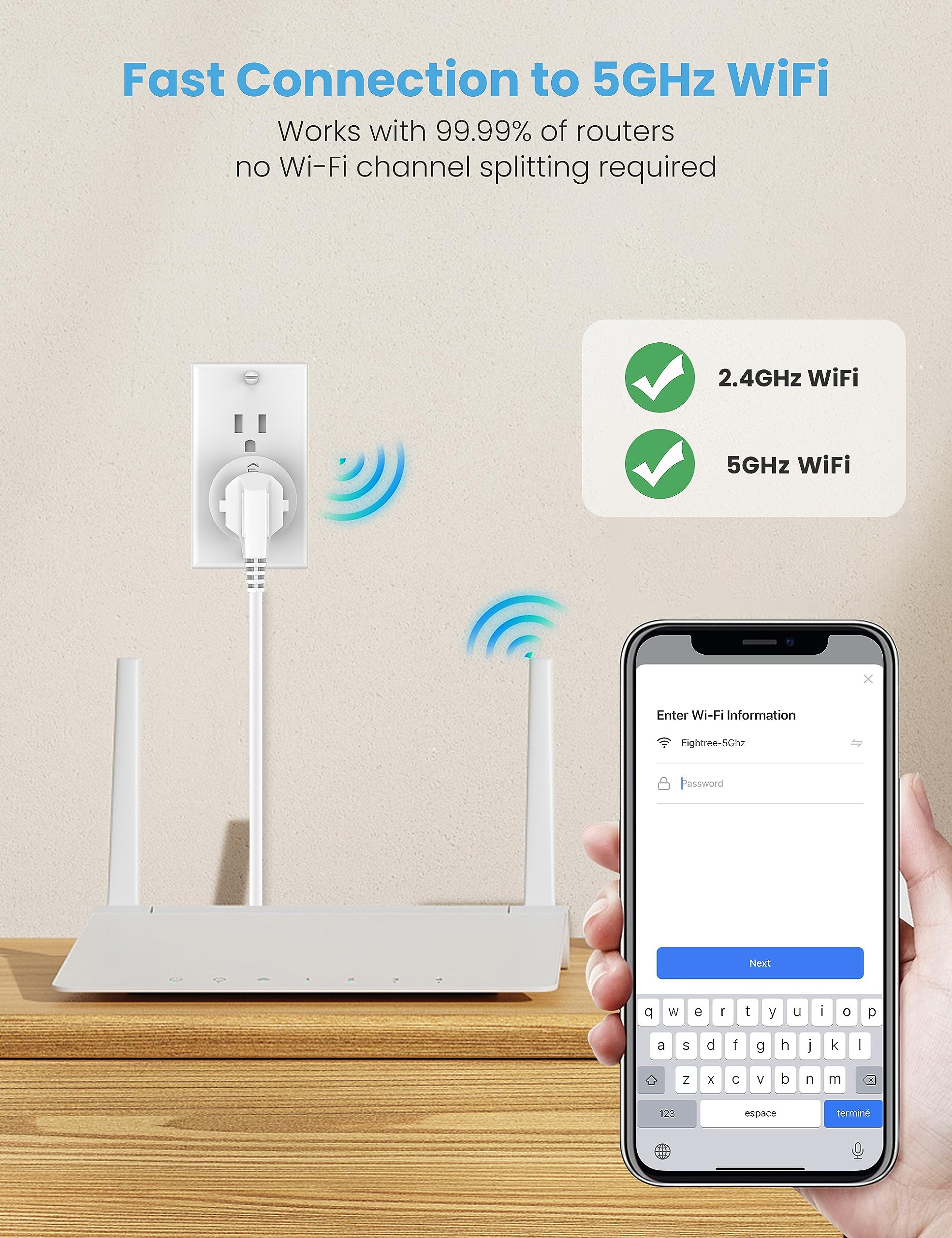 Eightree Smart Plug 5GHz & 2.4GHz WiFi Outlet - 4 Pack with APP Remote Control, Works with Alexa & Google Home - Perfect for Smart Home Automation, Energy Saving & Voice Control