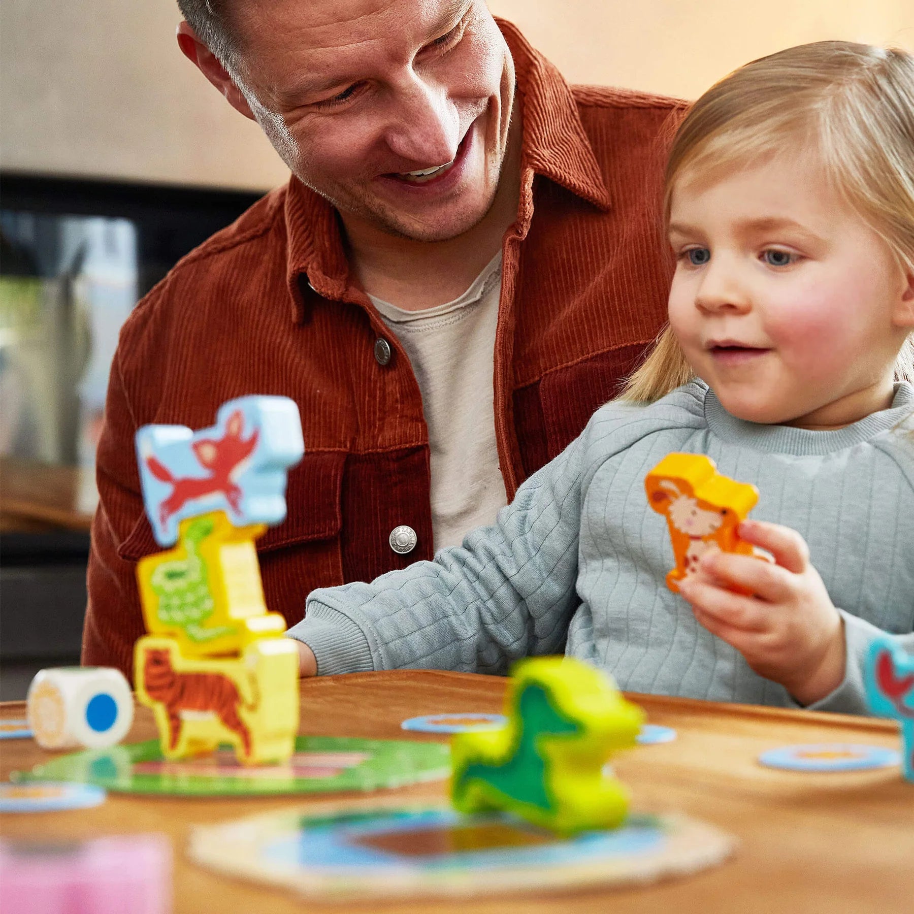 Animal Upon Animal Stacking Game - Fun Wooden Animal Balancing Game for Kids & Family - Perfect for Preschool Learning, Party Games & Family Bonding Time