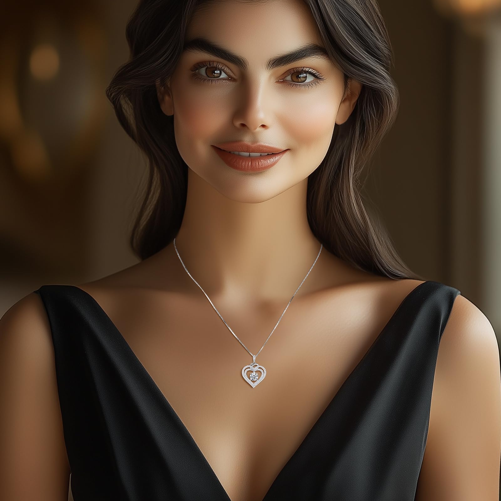 1-3CT D Color VVS Moissanite Heart Pendant Necklace in Sterling Silver - Perfect Anniversary, Birthday & Christmas Gift for Wife, Mom, Girlfriend | Elegant Jewelry for Women, Romantic Occasions & Special Moments