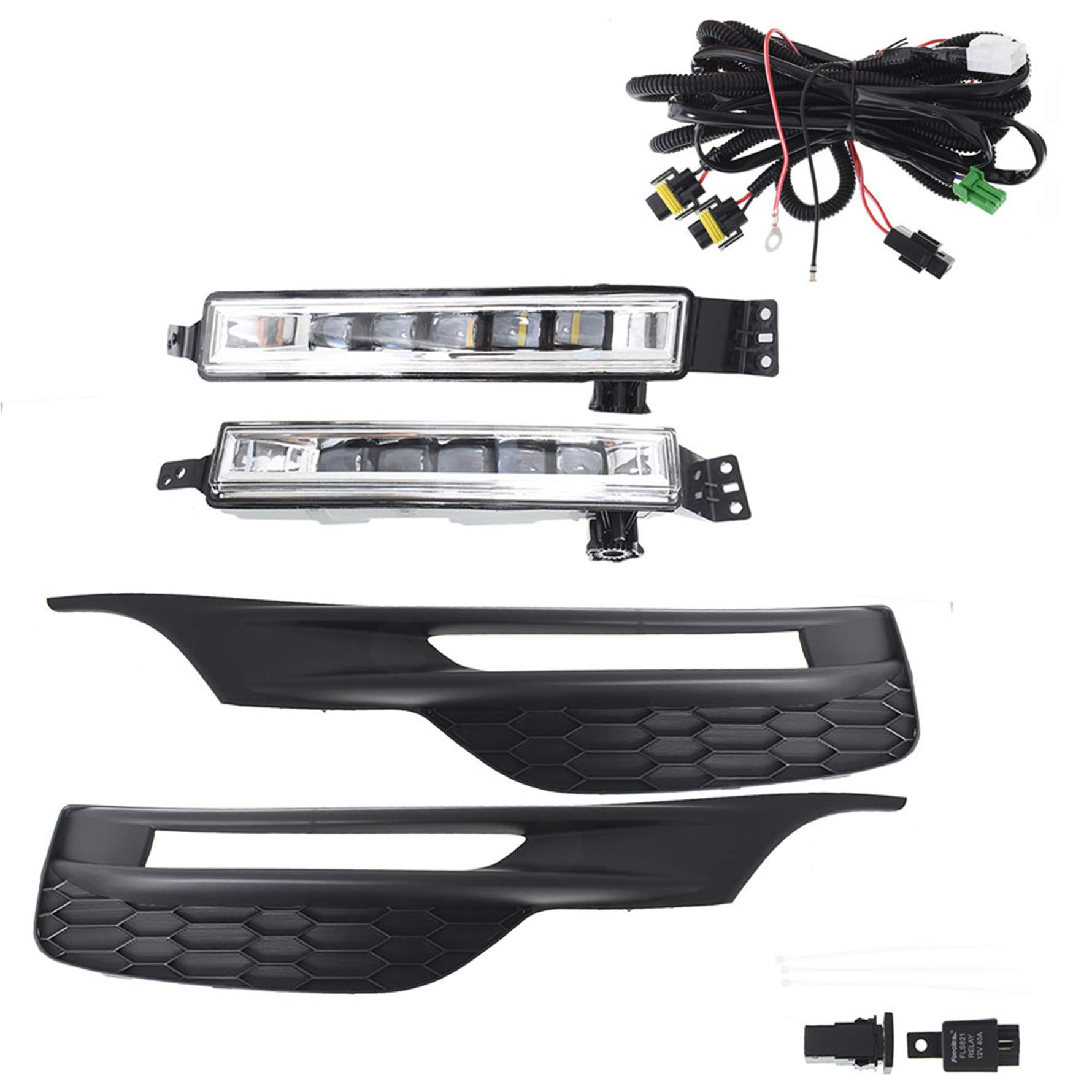 Munirater LED Fog Lights Kit with Bezel Switch & Wiring Harness - Compatible with 2016-2017 Honda Accord Sedan 4Dr - Durable Replacement for Enhanced Night Driving Safety