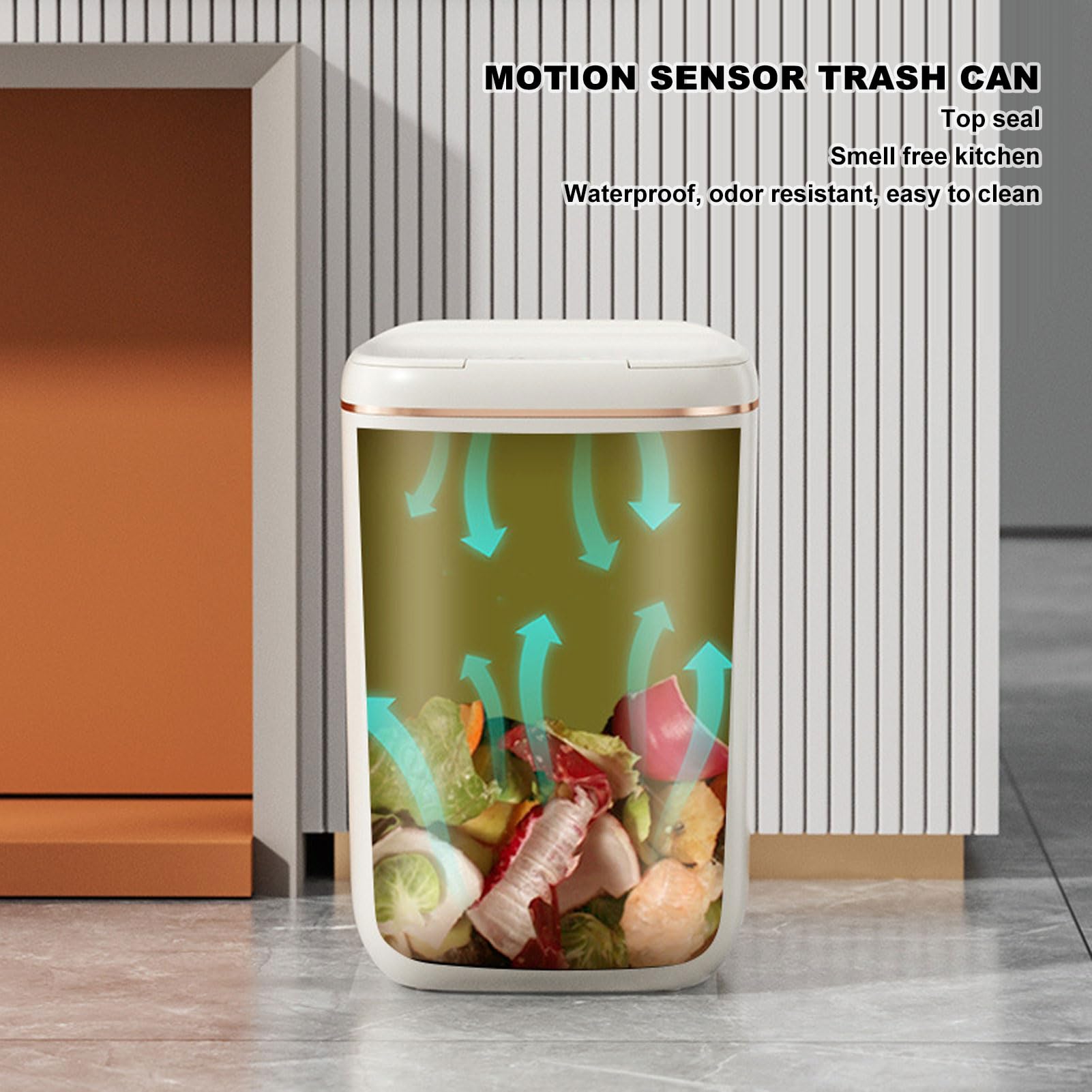 20L High Capacity Automatic Touchless Trash Can with Motion Sensor Lid - Rechargeable Waterproof Smart Trash Bin for Bathroom, Kitchen, Office & Home Use - Hands-Free Motion Activated Waste Bin for Convenient Disposal