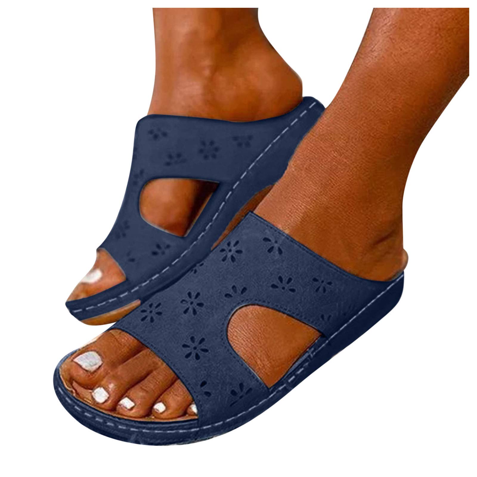 **Women's Breathable Summer Sandals - Comfortable Flat Beach Shoes with Hollow Out Design | Low Heel for Walking & Casual Wear | Perfect for Beach, Travel, Poolside & Outdoor Activities | Great for City Walks, Summer Festivals & Everyday Use | Ideal for Vacation, Shopping, and Relaxing at Home**