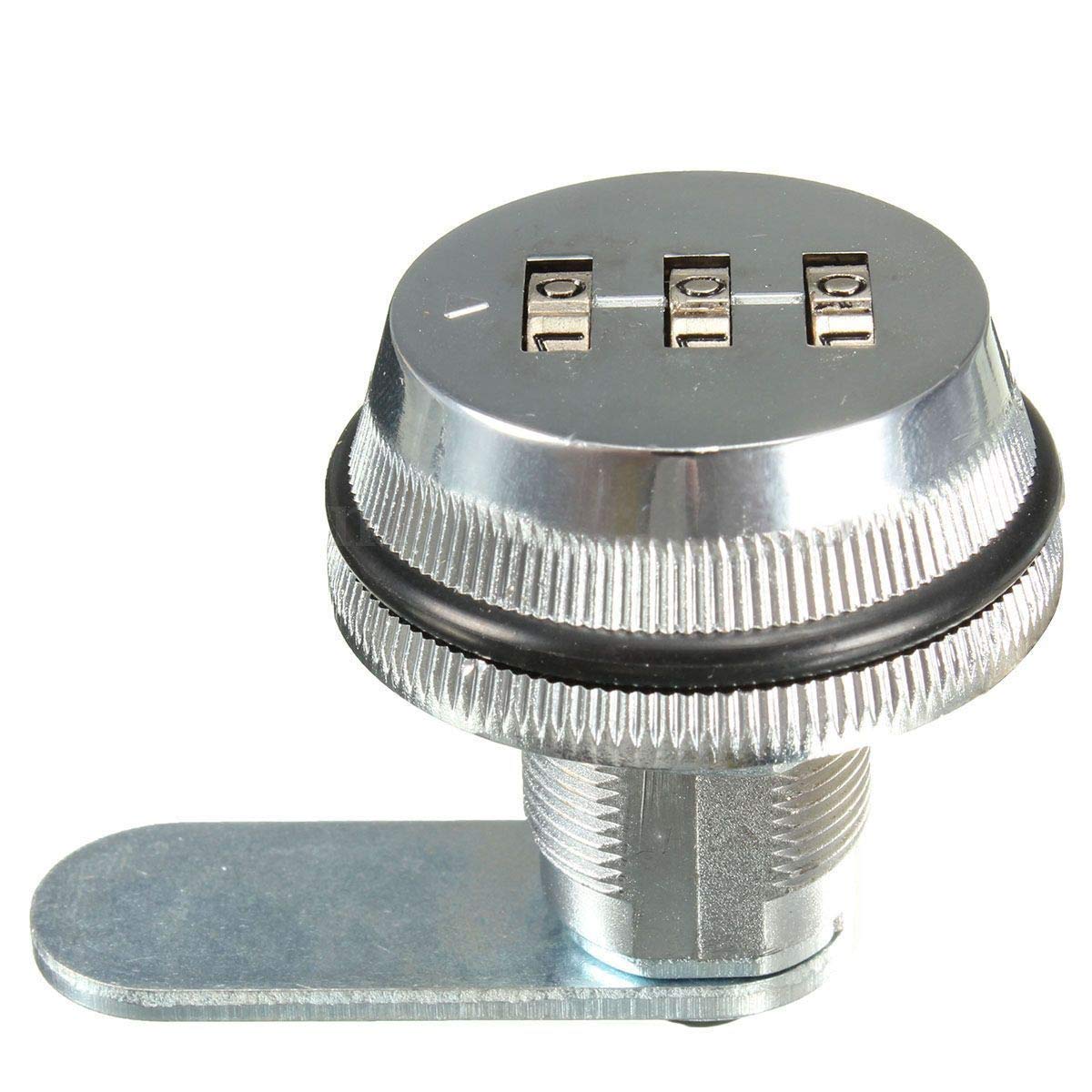 **Alloy Combination Cam Lock - Keyless Mailbox & Cabinet Lock for RV, Home, Office - 3 Dial Security Lock (Silver) - Ideal for Secure Storage & Outdoor Use**